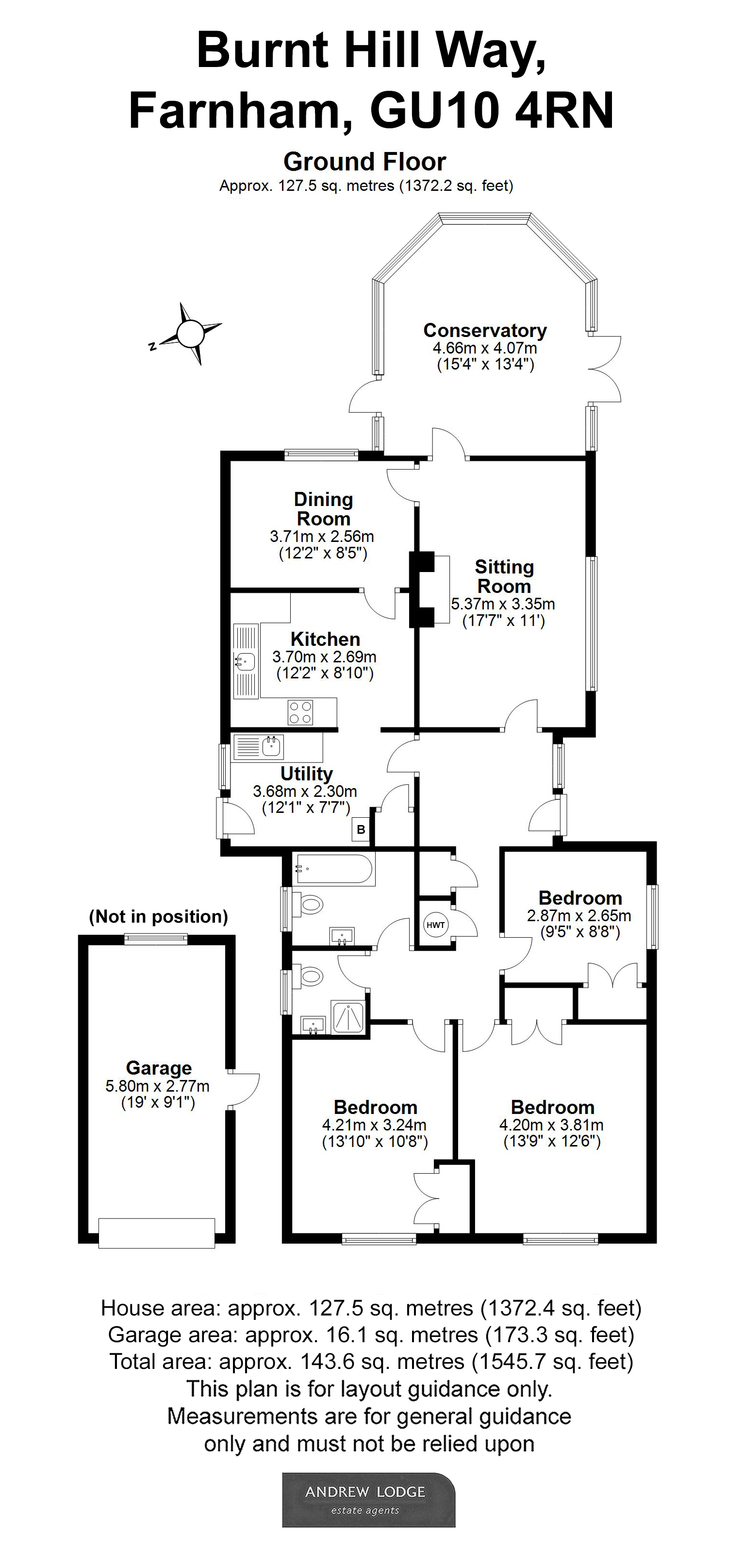 Floorplan for Burnt Hill Way, Farnham, Surrey
