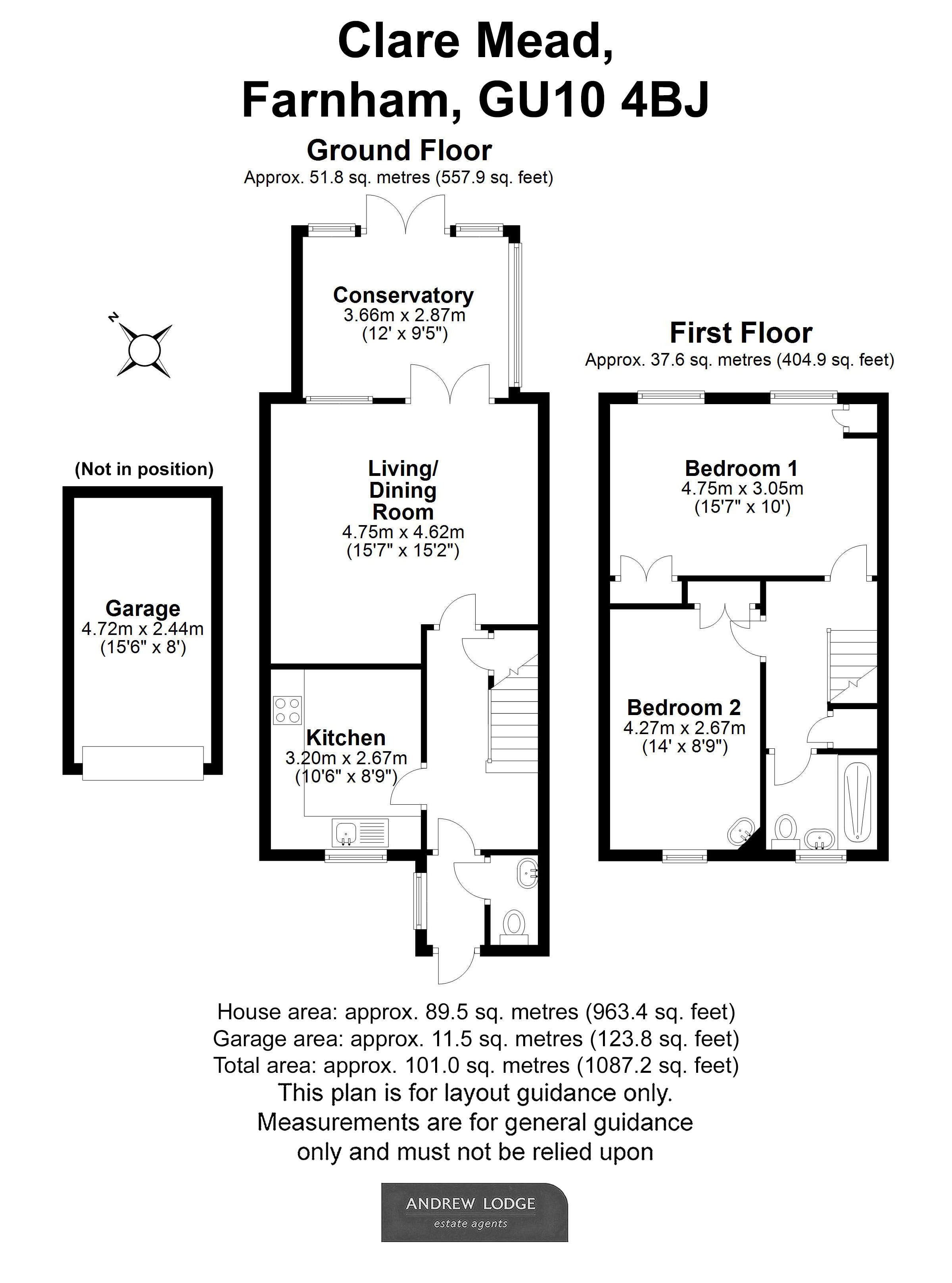 Floorplan for Rowledge, Farnham, Surrey