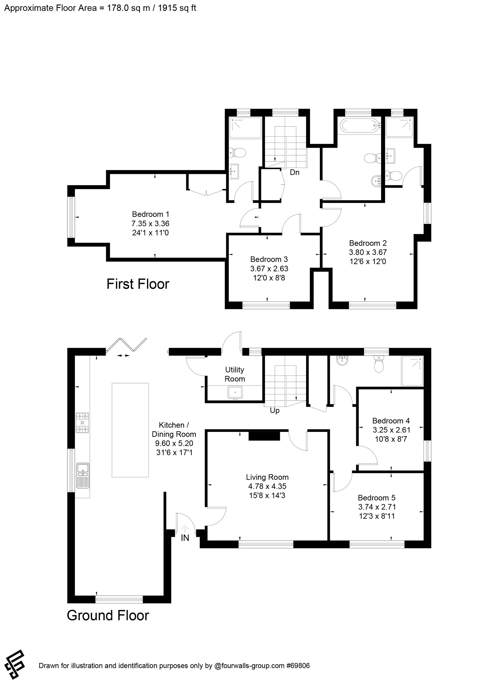 Floorplan for Middle Bourne Lane, Lower Bourne, GU10