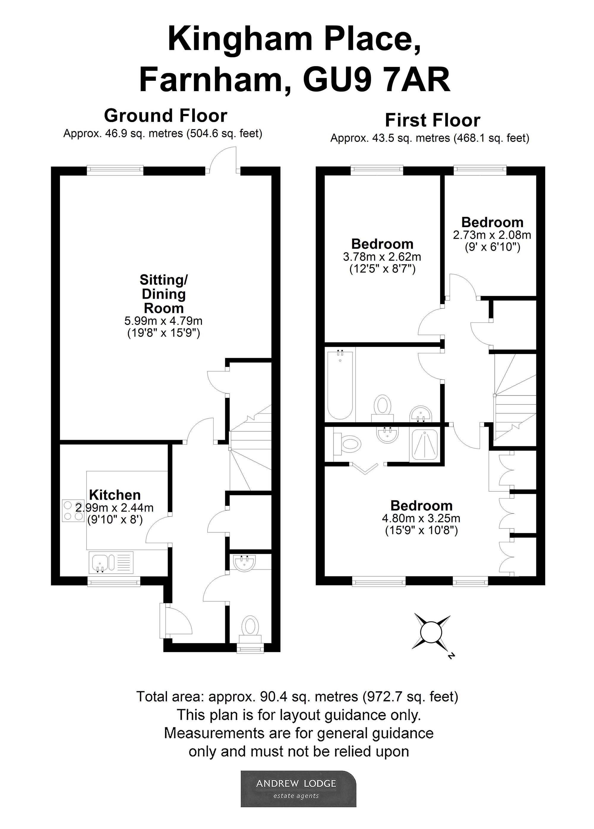 Floorplan for Kingham Place, Farnham, GU9