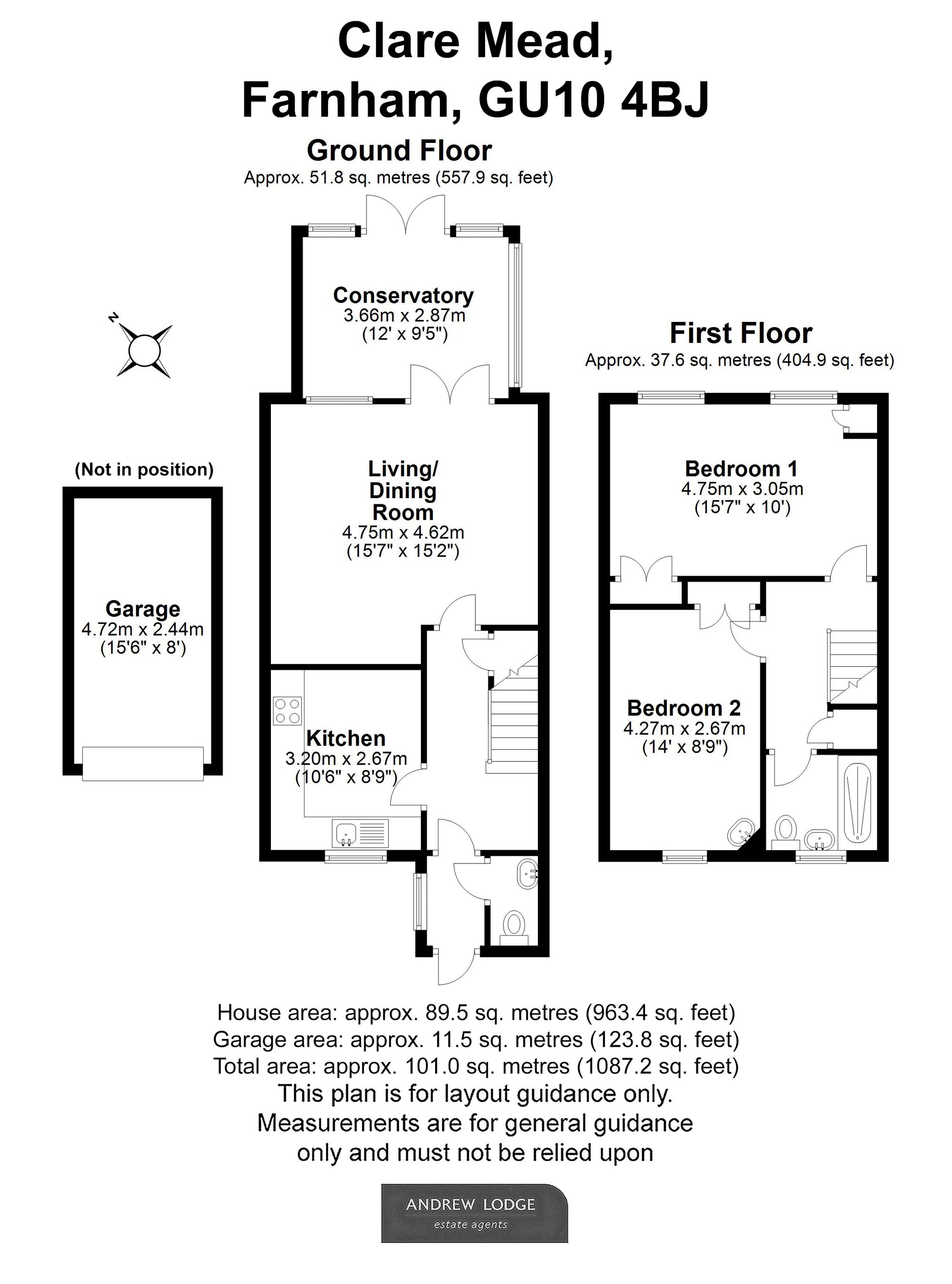 Floorplan for Clare Mead, Rowledge, GU10