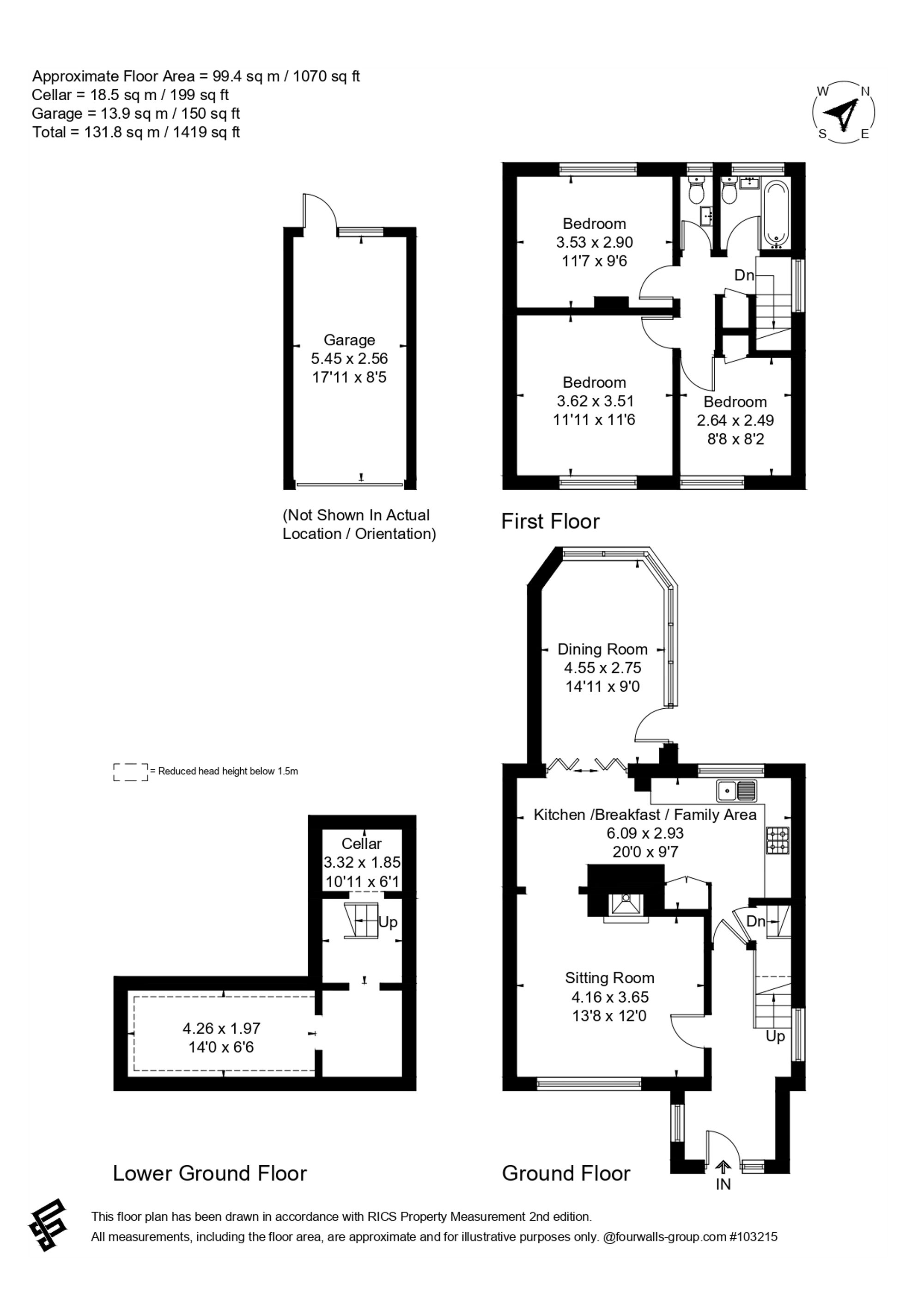 Floorplan for Kiln Lane, Lower Bourne, GU10