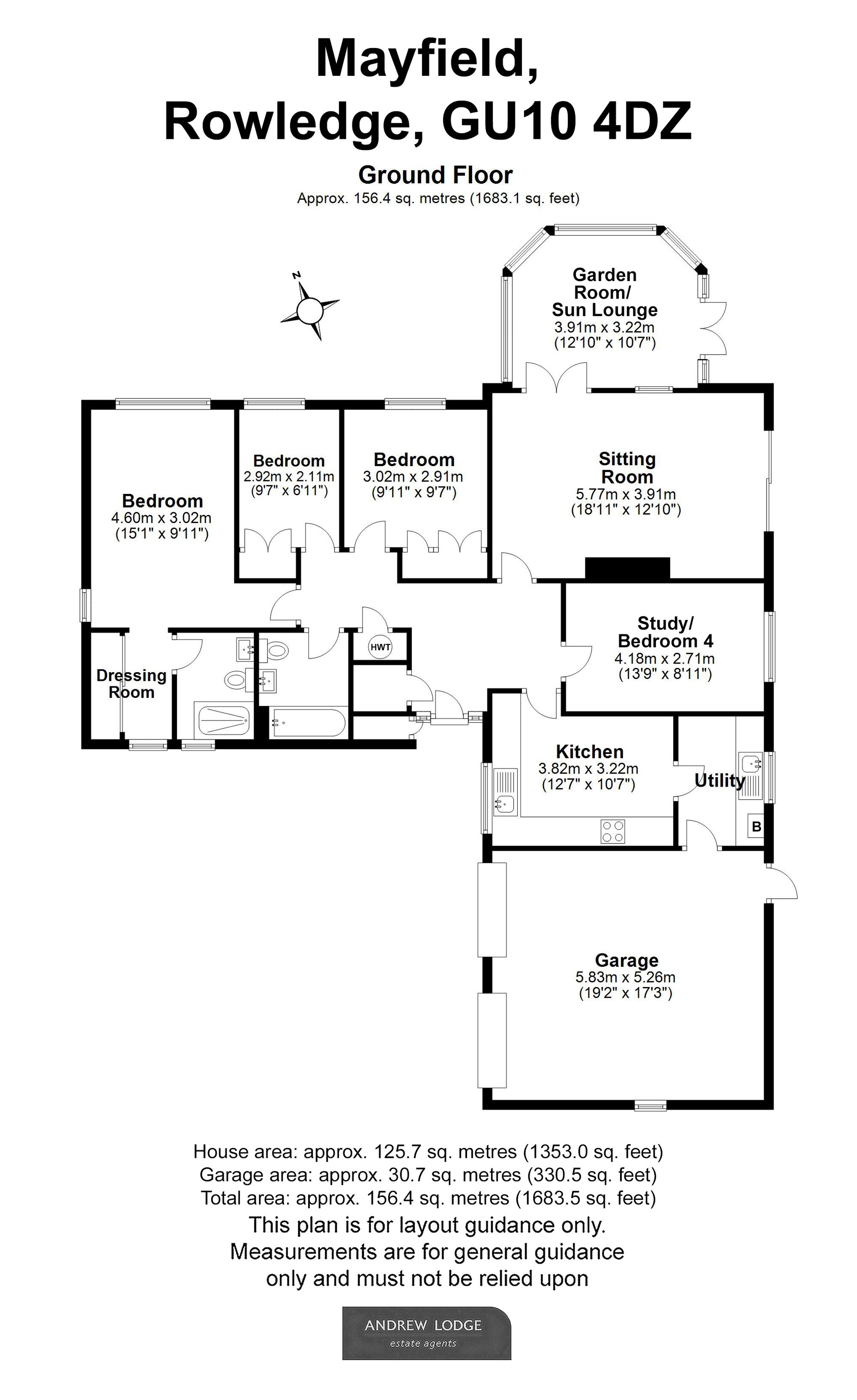 Floorplan for Mayfield, Rowledge, GU10