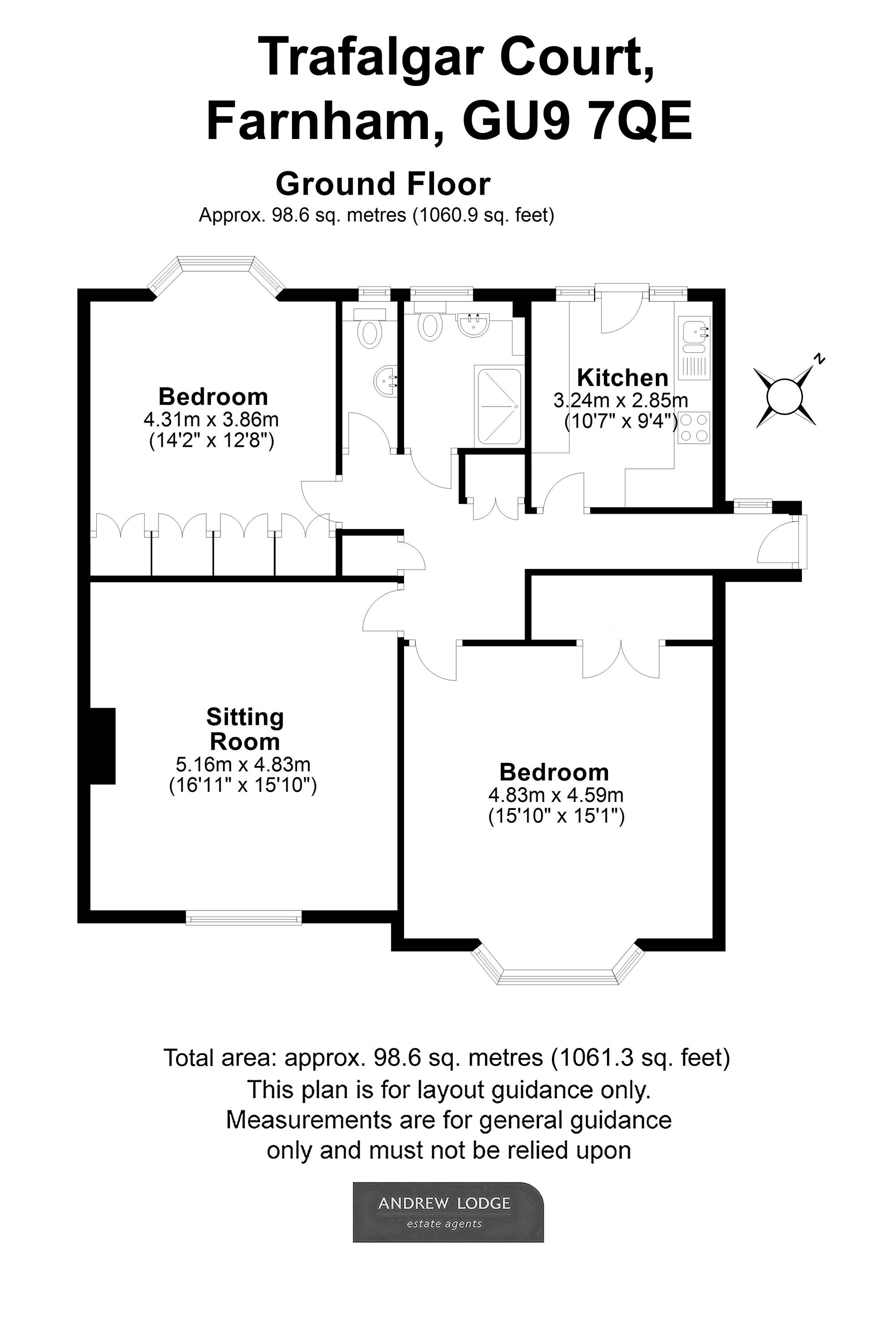 Floorplan for Trafalgar Court, Farnham, GU9