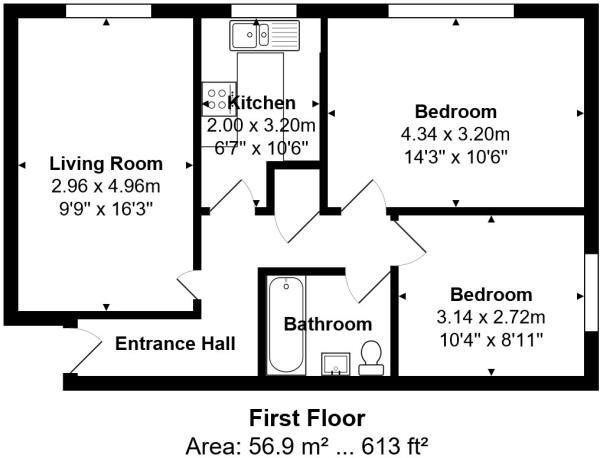 Floorplan for Ditchling Road, Brighton