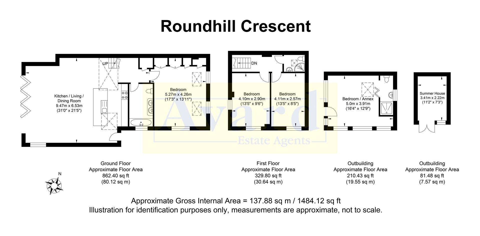 Floorplan for Roundhill Crescent, Brighton
