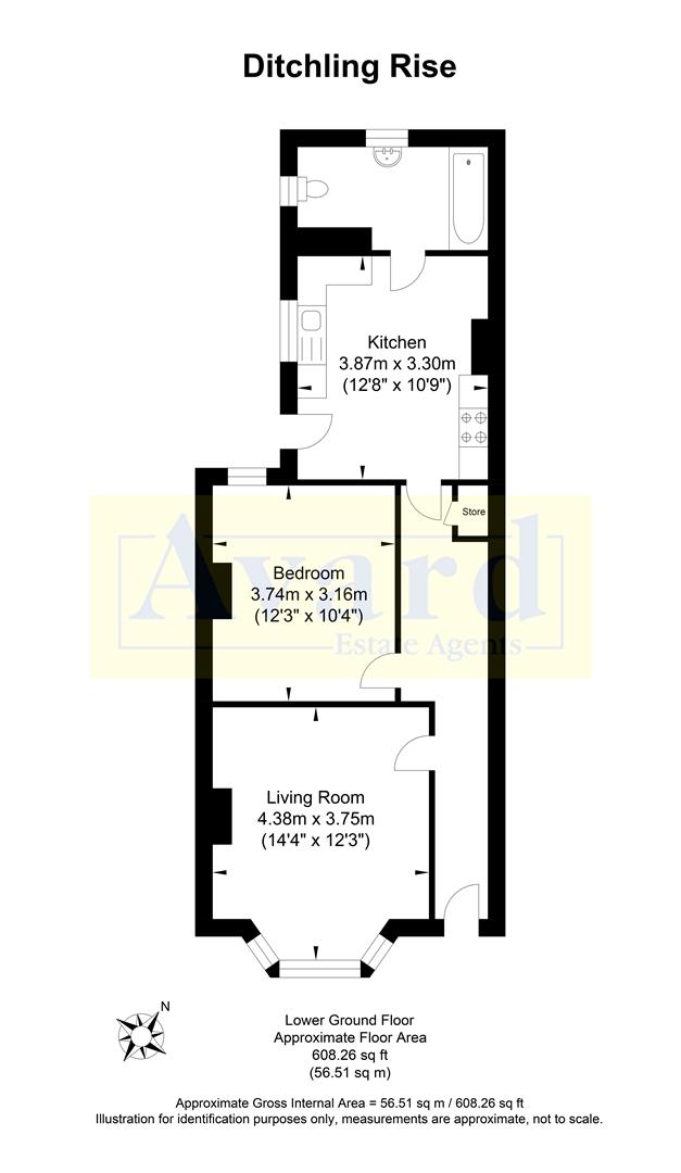 Floorplan for Ditchling Rise, Brighton