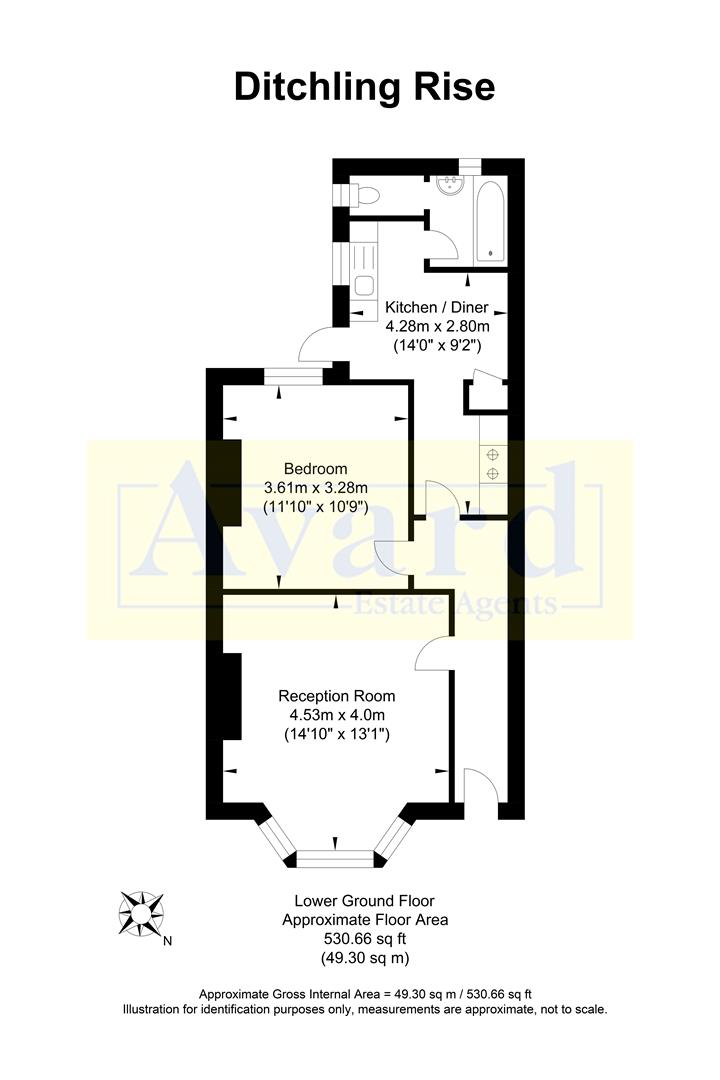 Floorplan for Ditchling Rise, Brighton