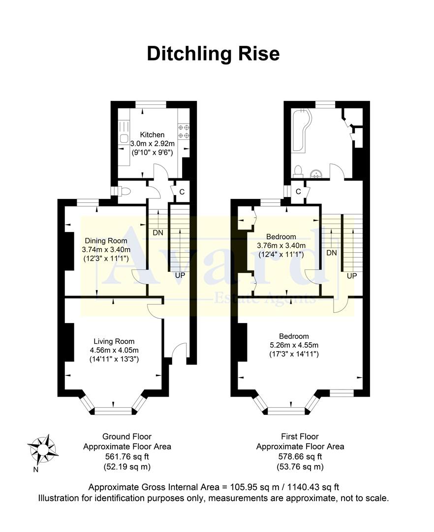 Floorplan for Ditchling Rise, Brighton
