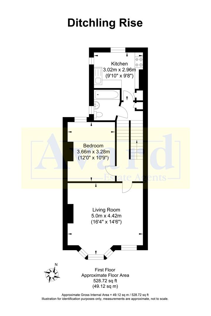 Floorplan for Ditchling Rise, Brighton