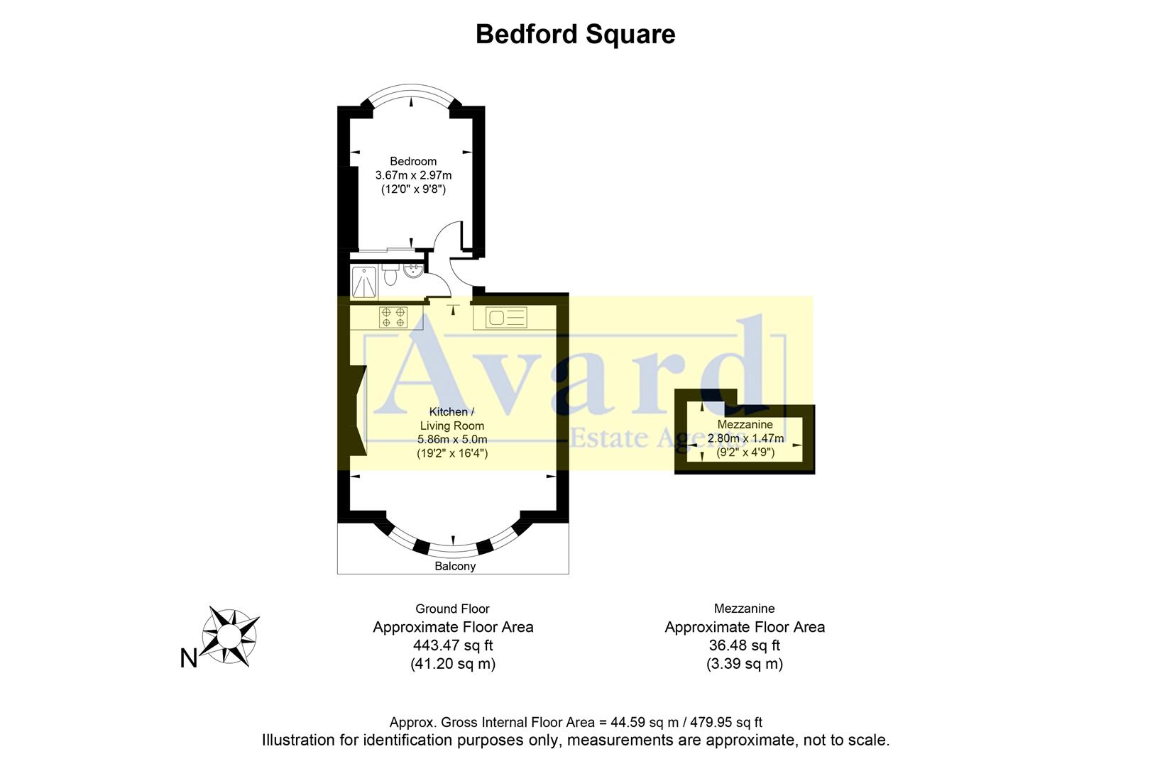 Floorplan for Bedford Square, Brighton