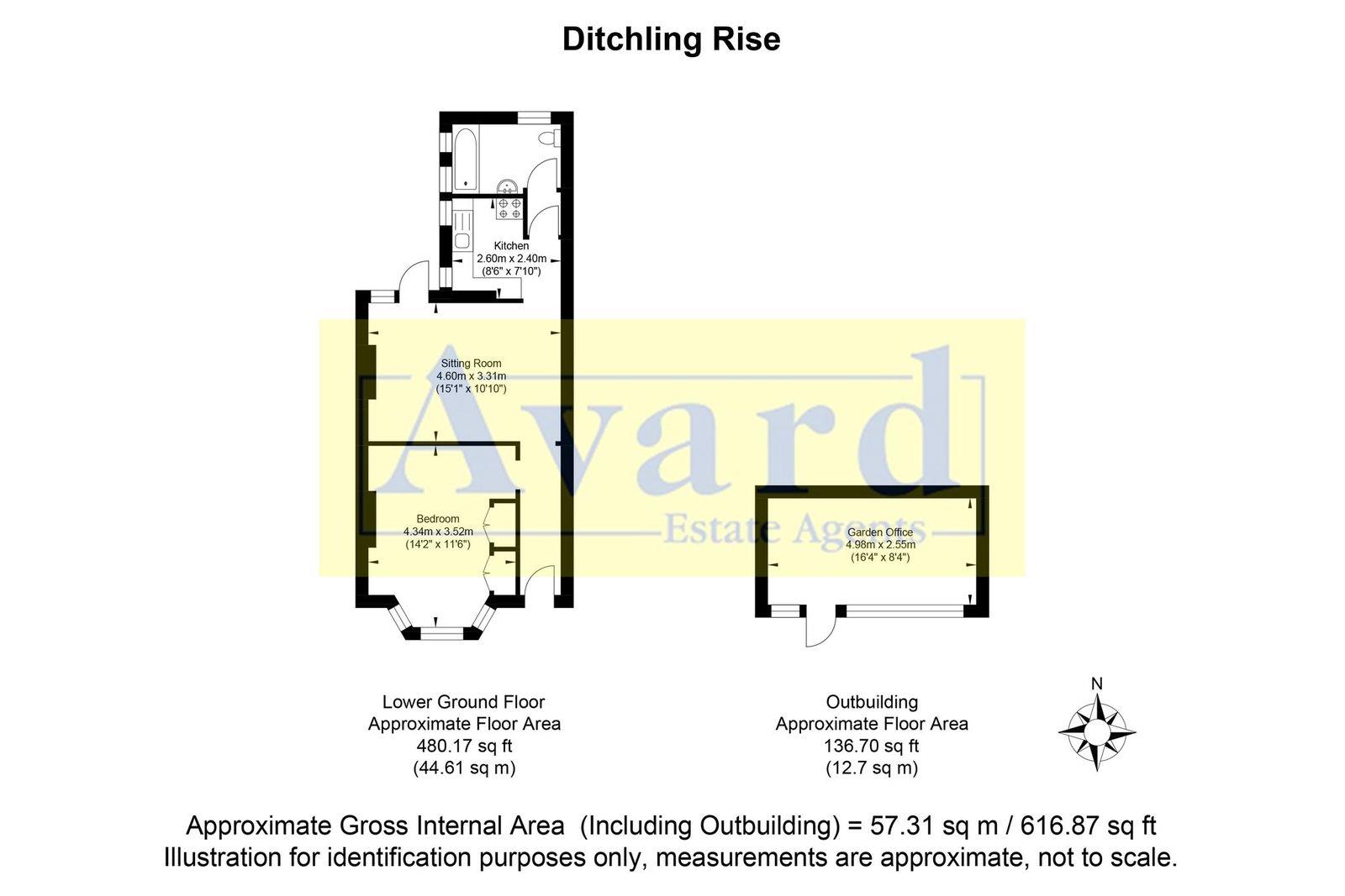 Floorplan for Ditchling Rise, Brighton