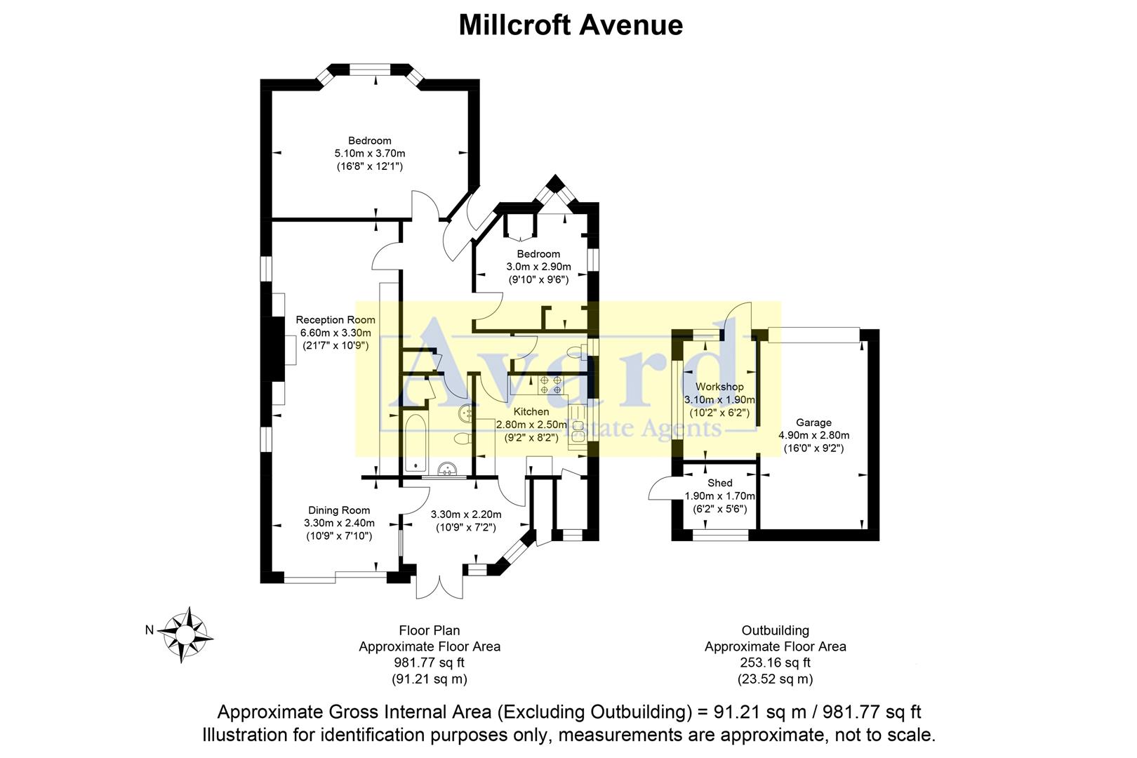 Floorplan for Millcroft Avenue, Southwick
