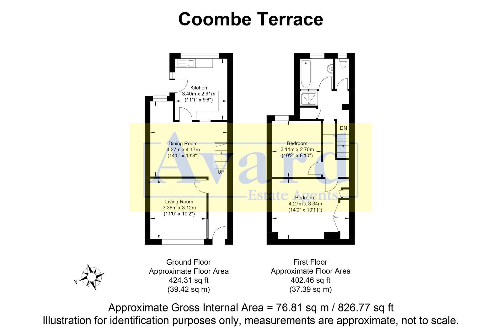 Floorplan for Coombe Terrace, Brighton