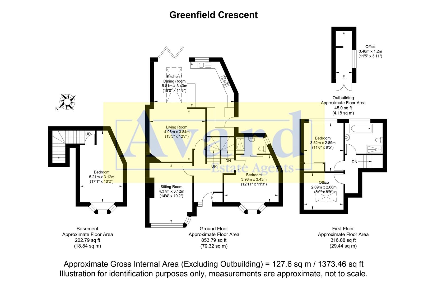 Floorplan for Greenfield Crescent, Brighton