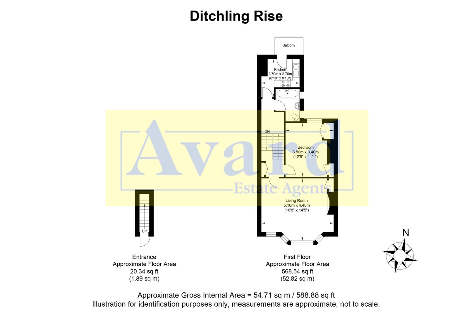 Floorplan for Ditchling Rise, Brighton