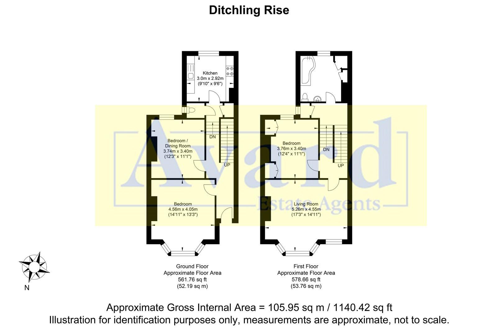 Floorplan for Ditchling Rise, Brighton