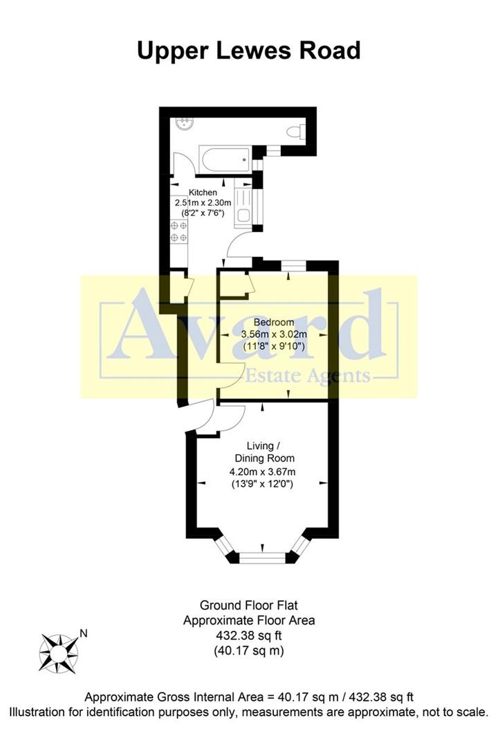 Floorplan for Upper Lewes Road, Brighton