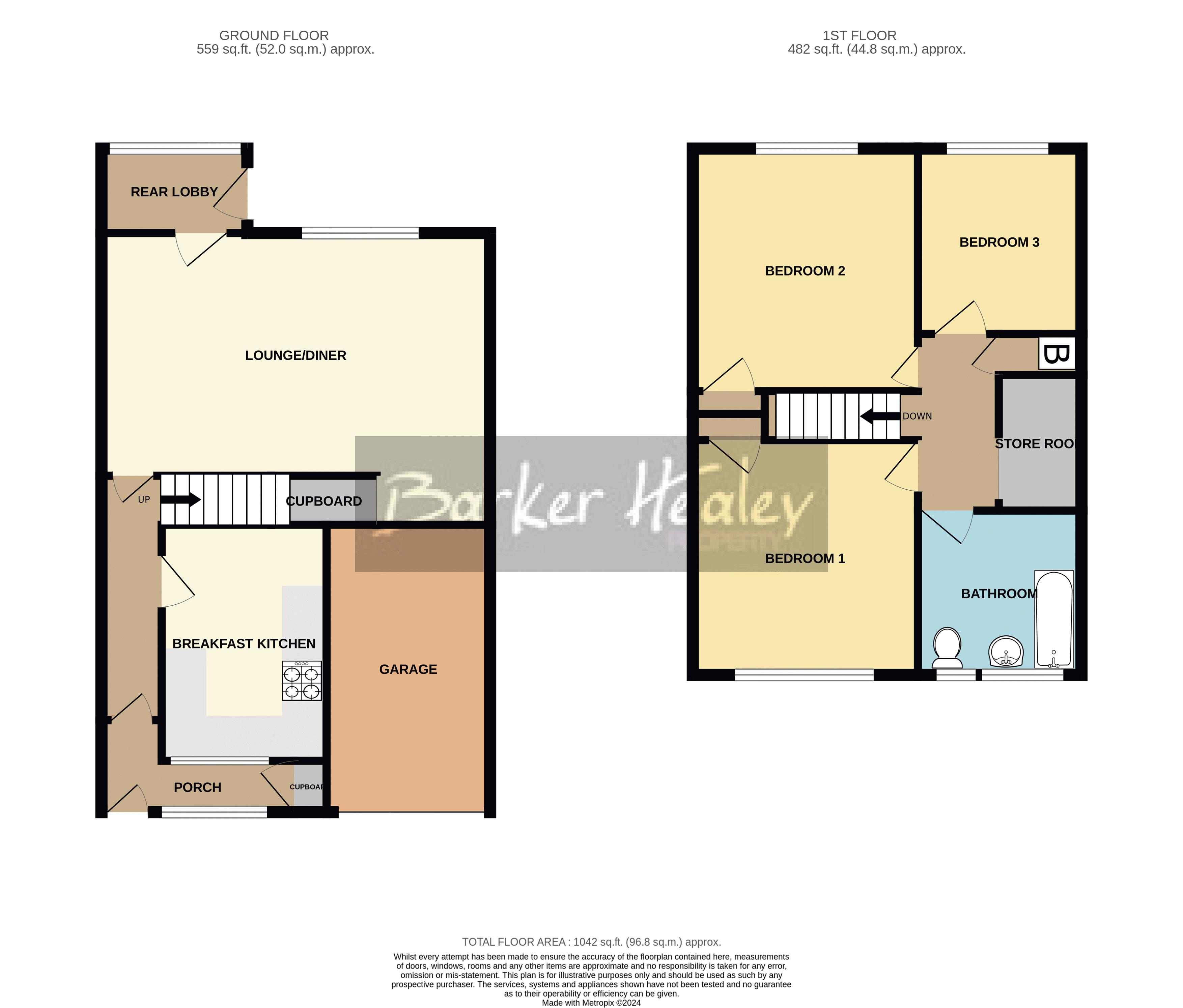 Floorplan for Selkirk Drive, Sutton Hill, Telford