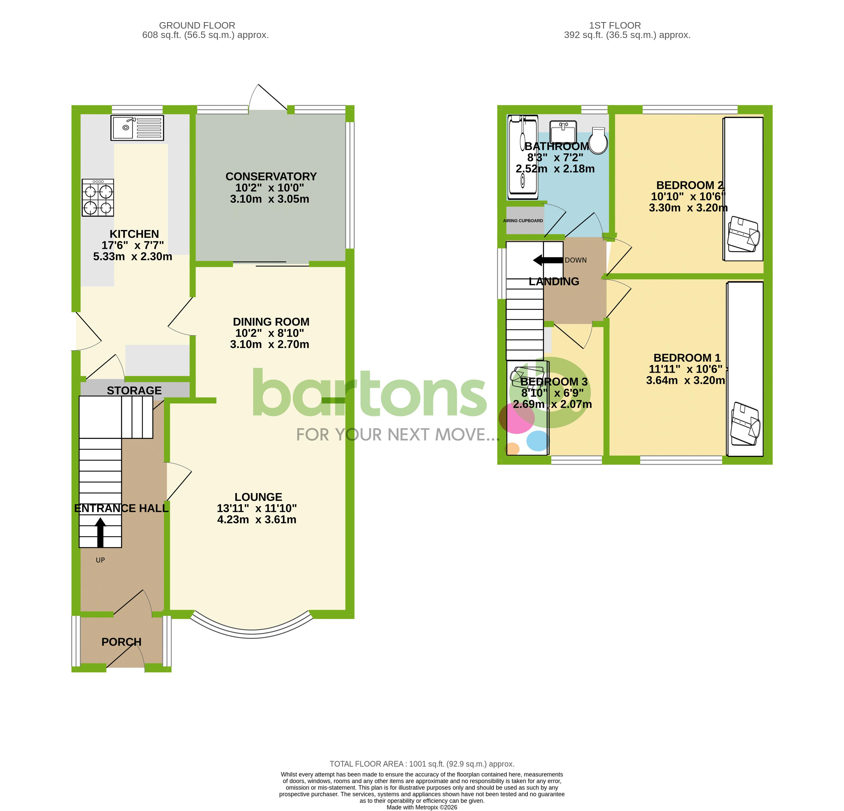 Floorplan for Rosedale Avenue, Rawmarsh