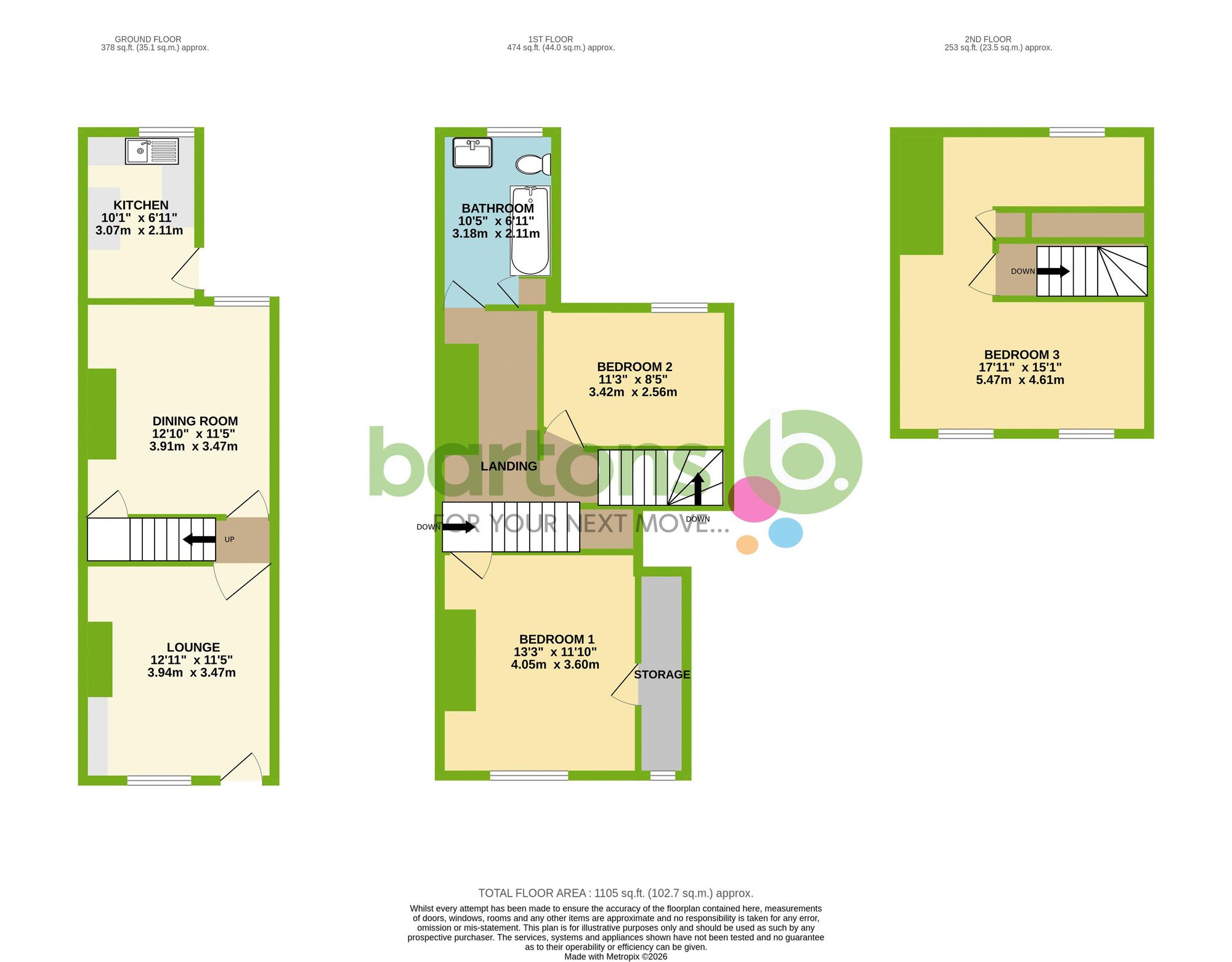 Floorplan for Middle Lane, Rotherham, S65