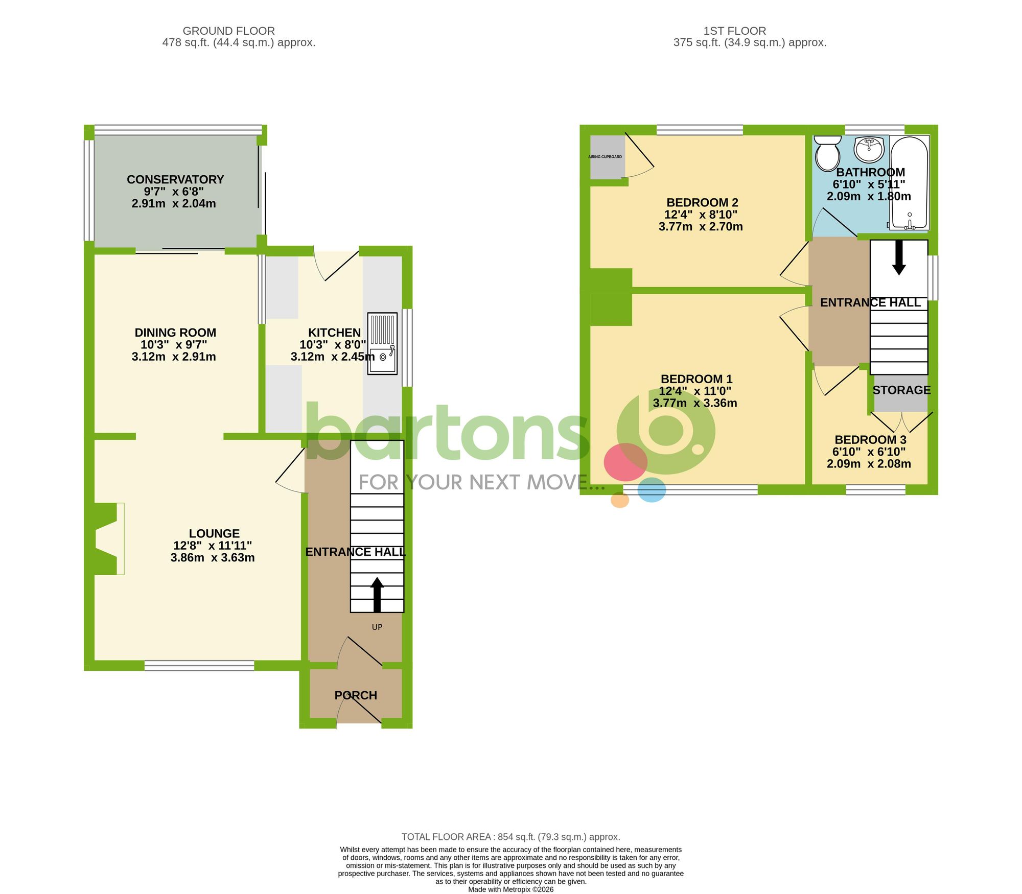 Floorplan for Cedar Avenue, Wickersley, S66