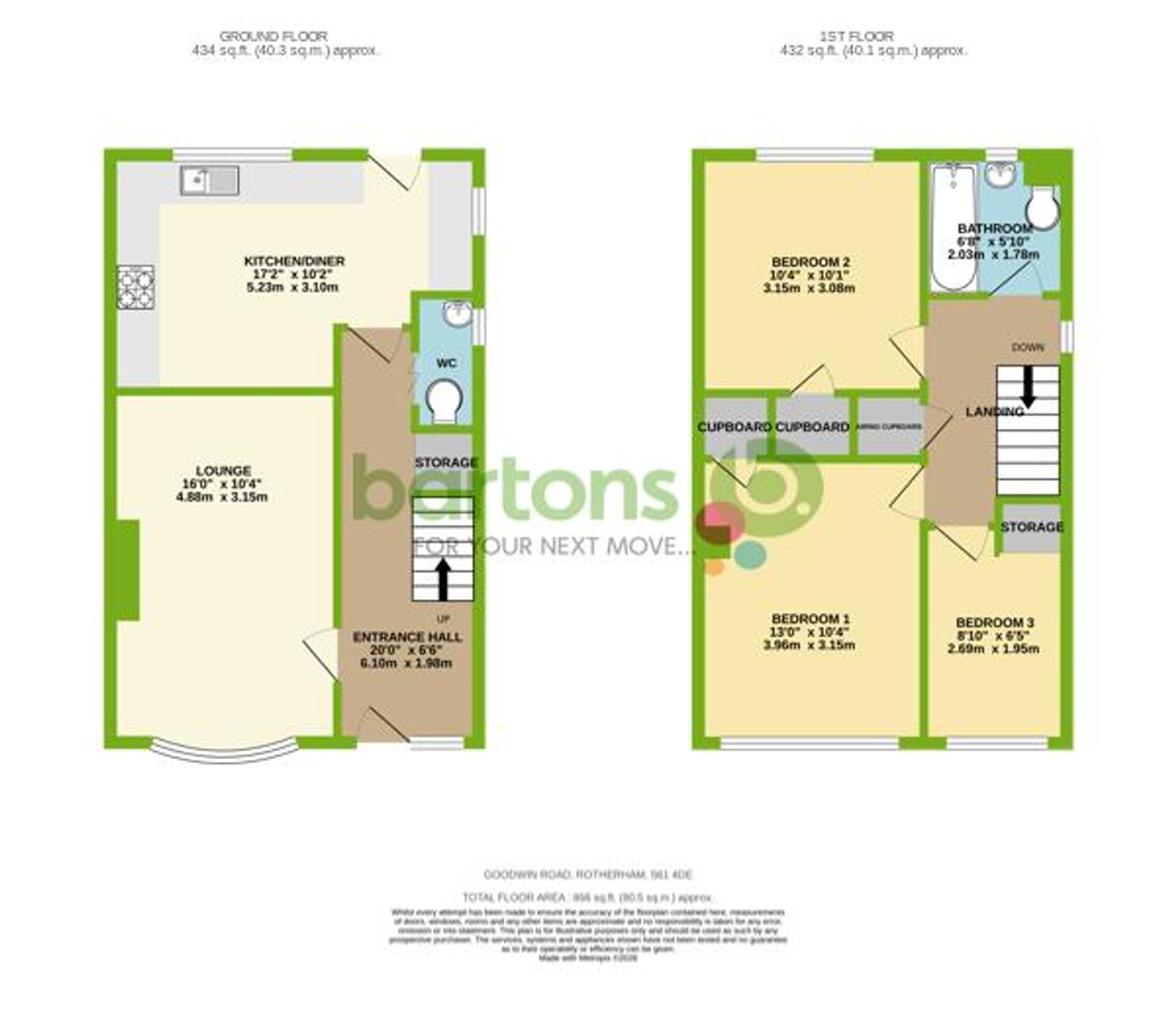 Floorplan for Goodwin Road, Rotherham, S61