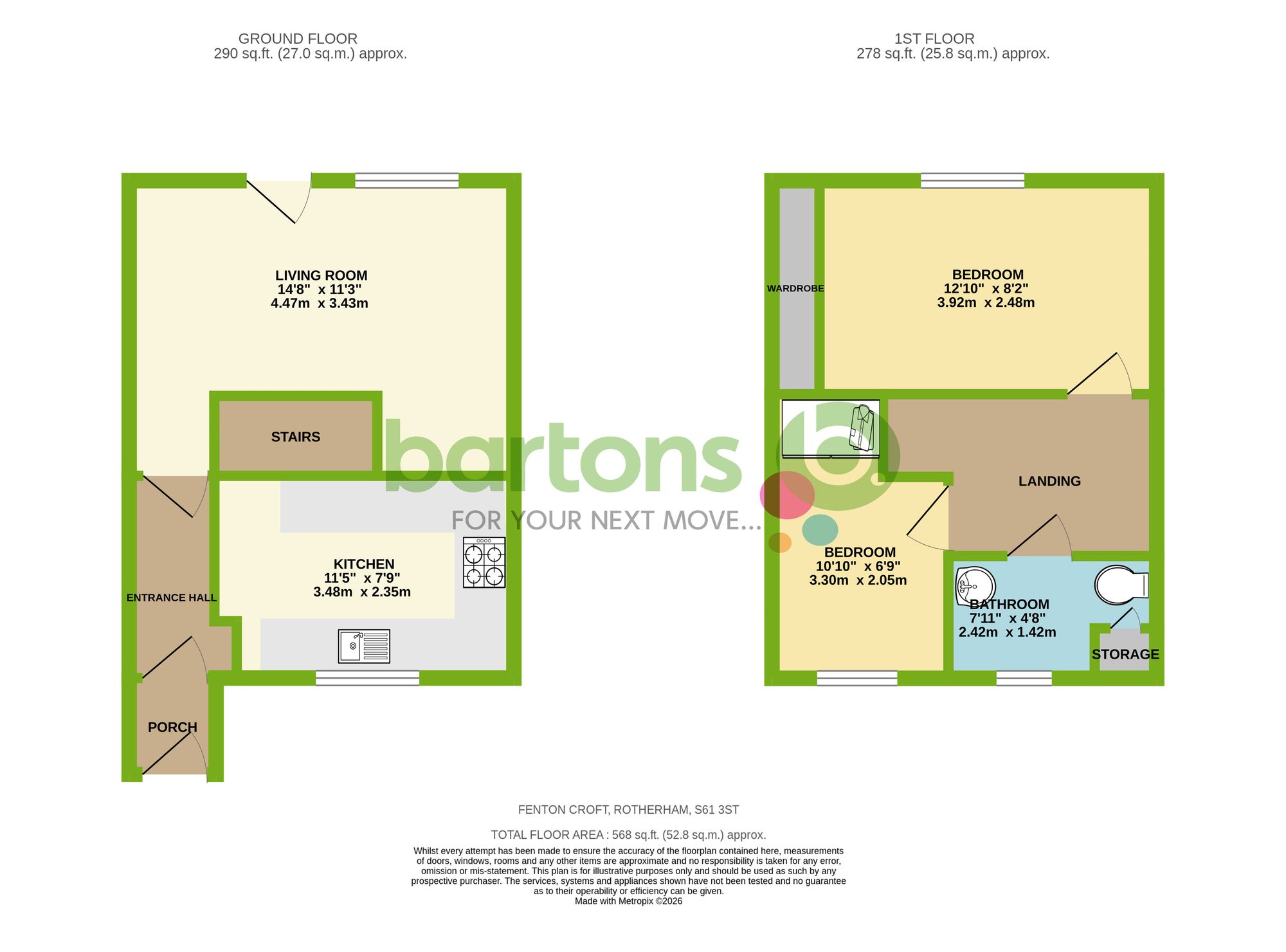 Floorplan for Fenton Croft, Kimberworth, S61