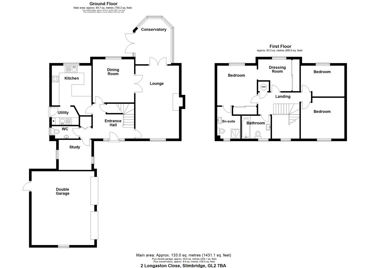 Floorplan for Longaston Close, Slimbridge