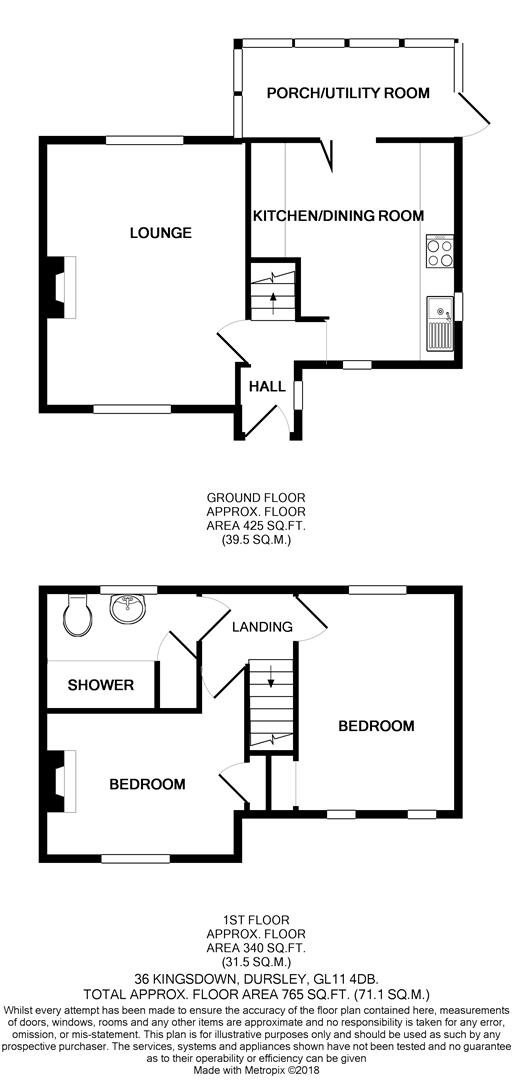 Floorplan for Kingsdown, Dursley