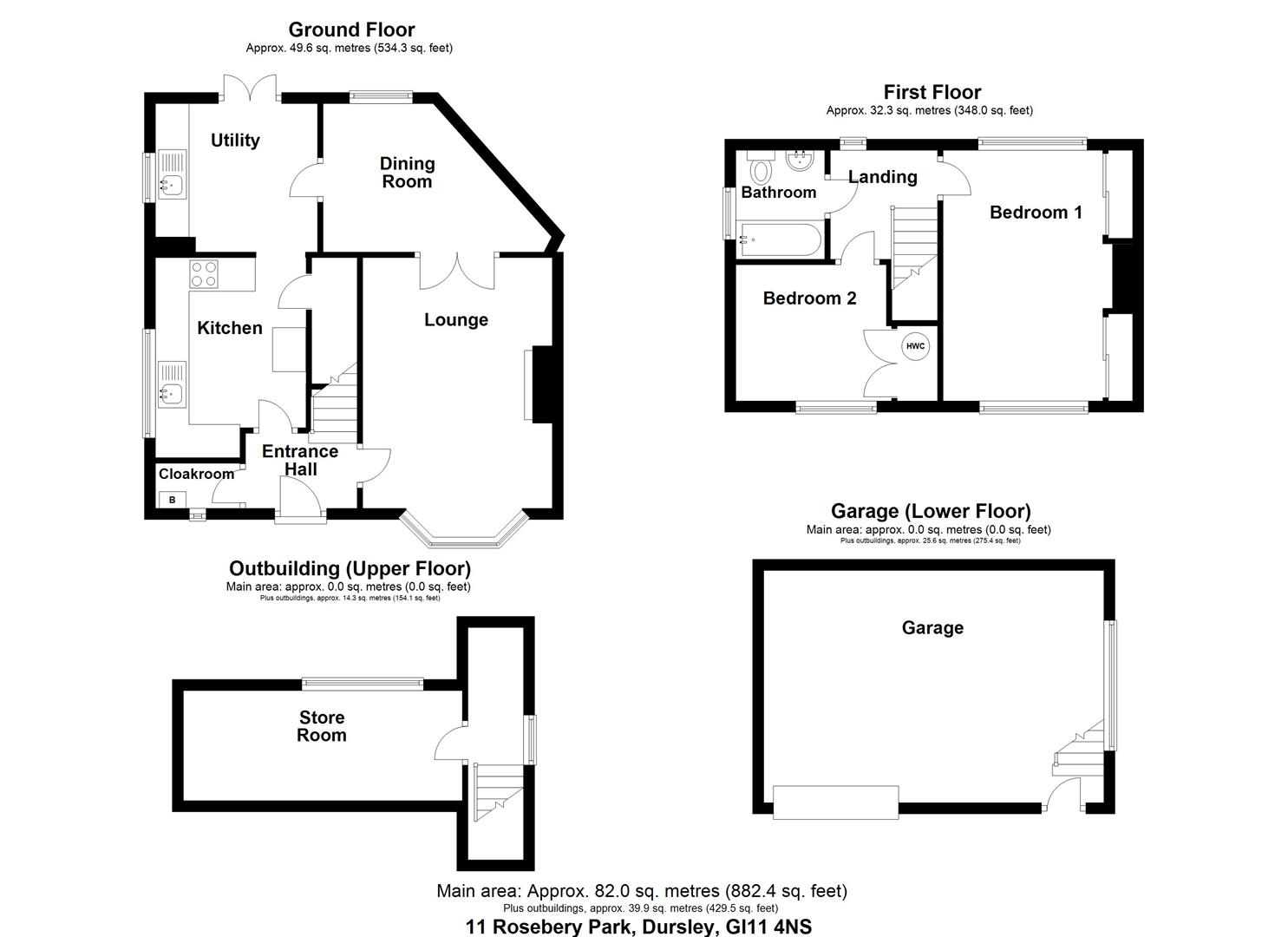 Floorplan for Rosebery Park, Dursley