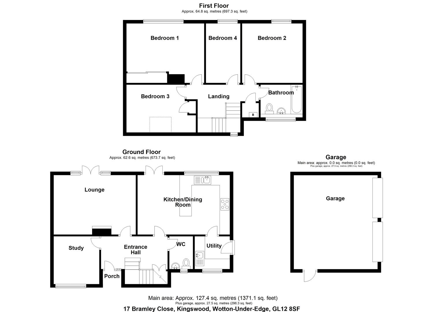 Floorplan for Bramley Close, Kingswood, Wotton-Under-Edge