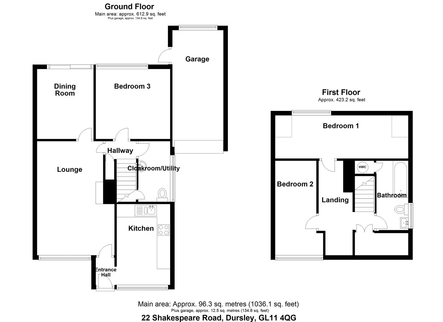 Floorplan for Shakespeare Road, Dursley