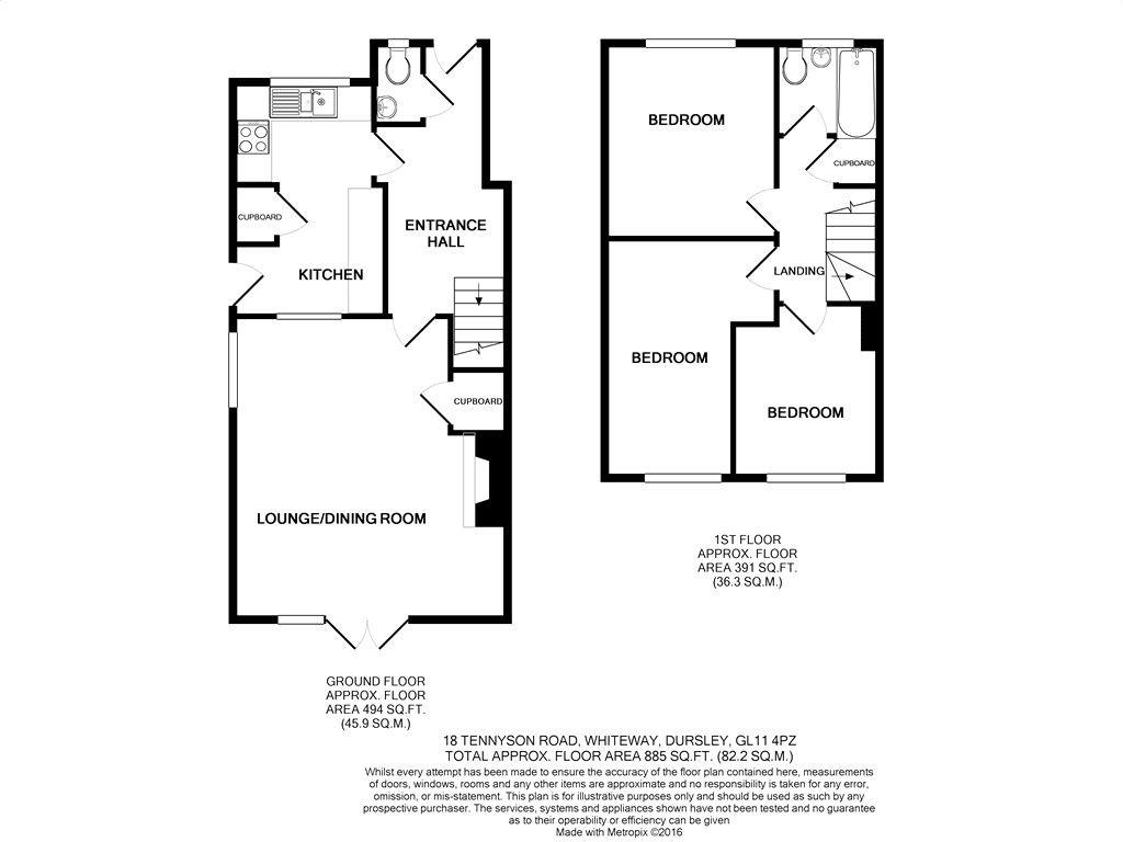 Floorplan for Tennyson Road, Dursley