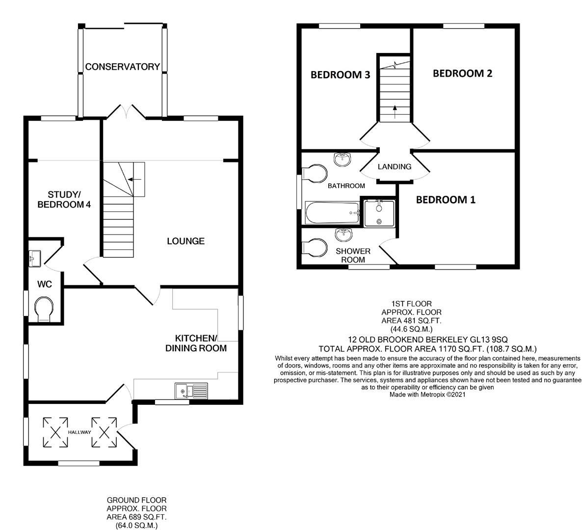 Floorplan for Old Brookend, Berkeley