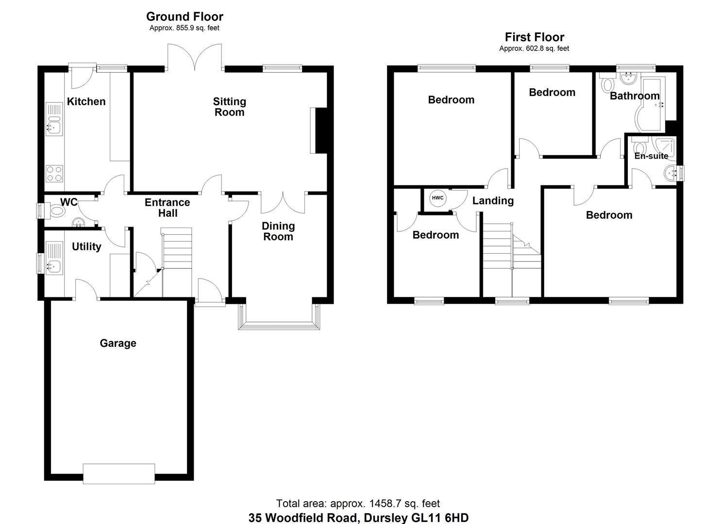 Floorplan for Woodfield Road, Dursley
