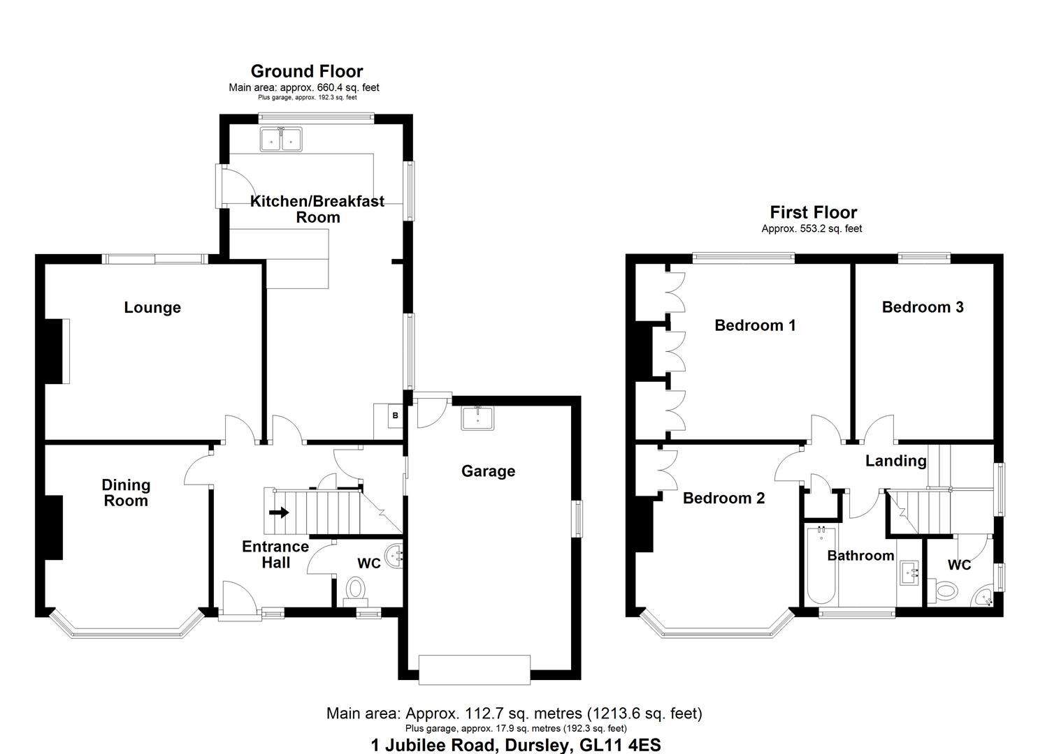 Floorplan for Jubilee Road, Dursley