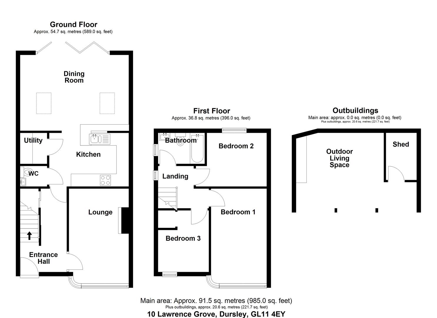 Floorplan for Lawrence Grove, Dursley