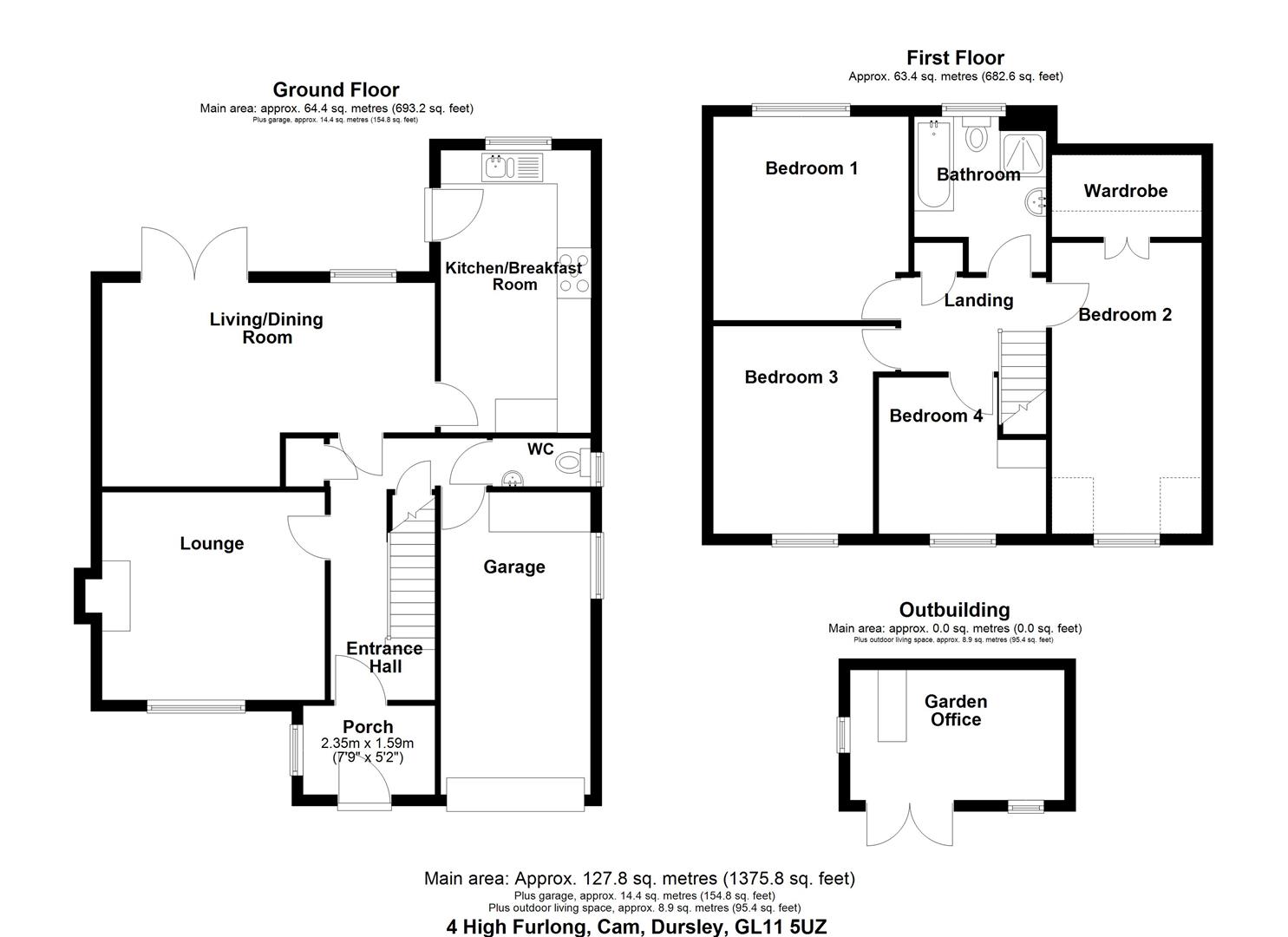 Floorplan for High Furlong, Cam, Dursley
