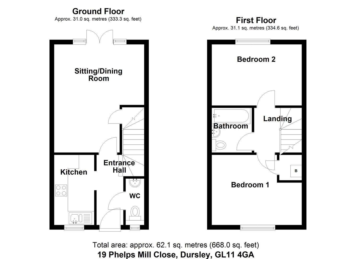Floorplan for Phelps Mill Close, Dursley