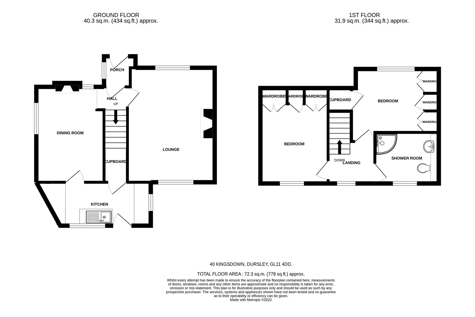 Floorplan for Kingsdown, Dursley