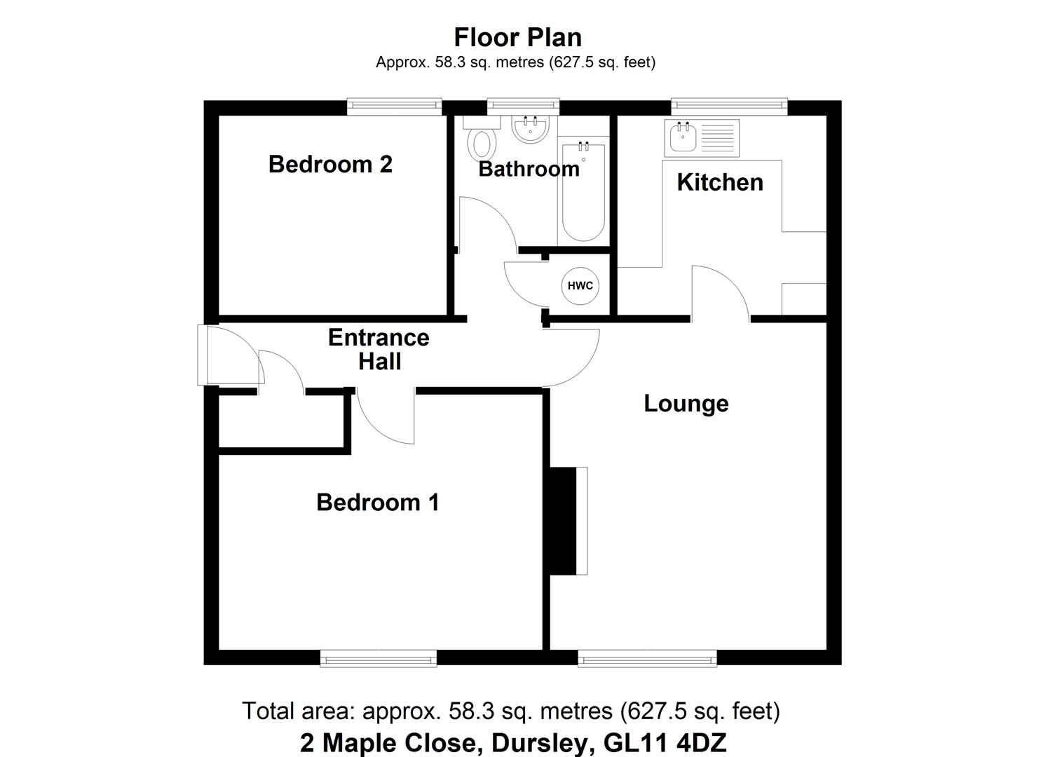 Floorplan for Maple Close, Dursley