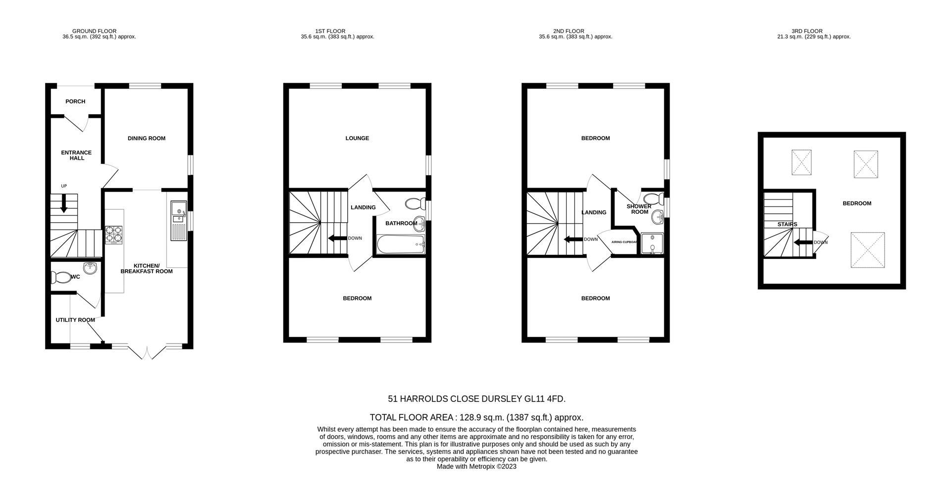 Floorplan for Harrolds Close, Dursley