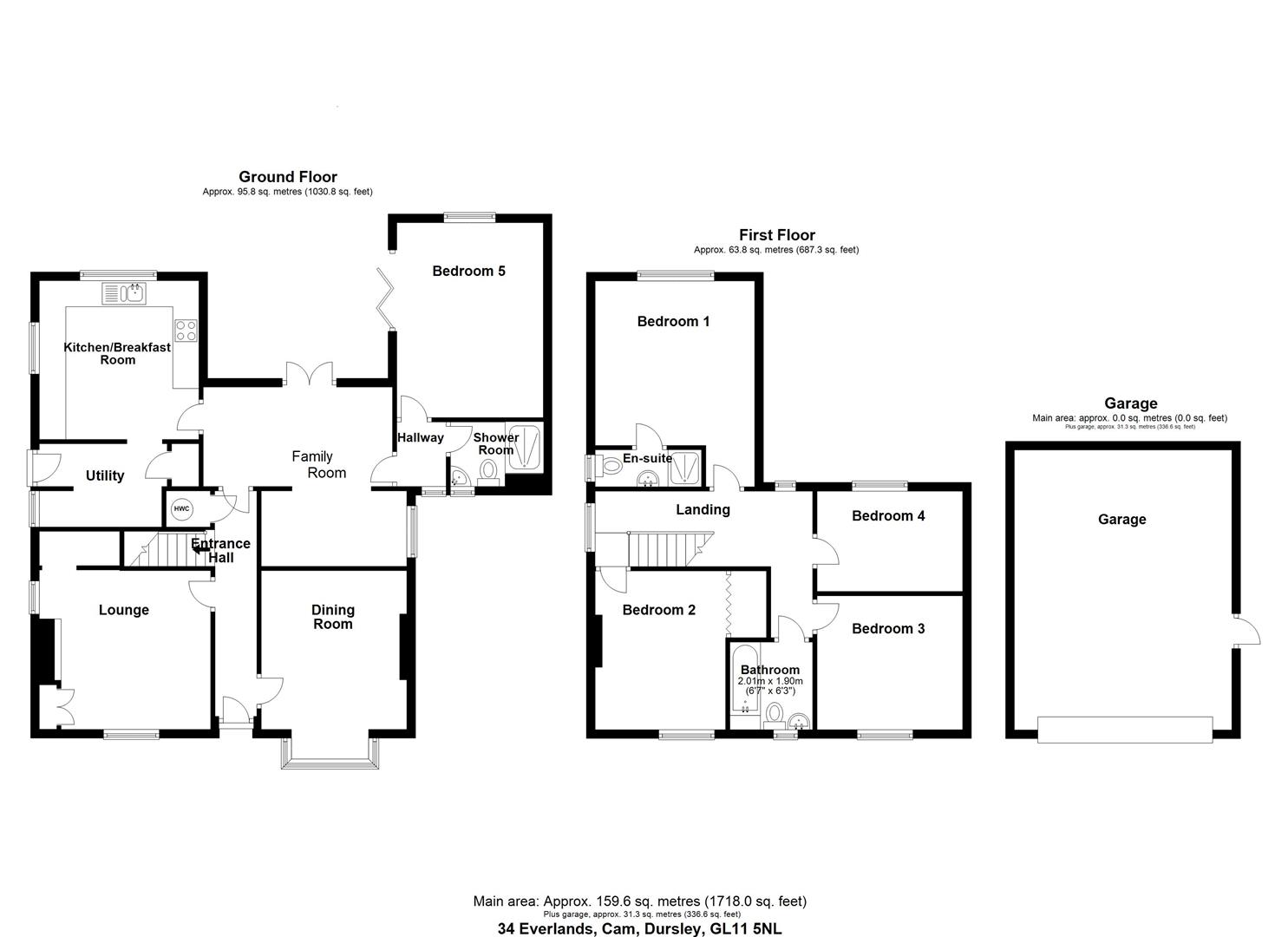 Floorplan for Everlands, Cam, Dursley