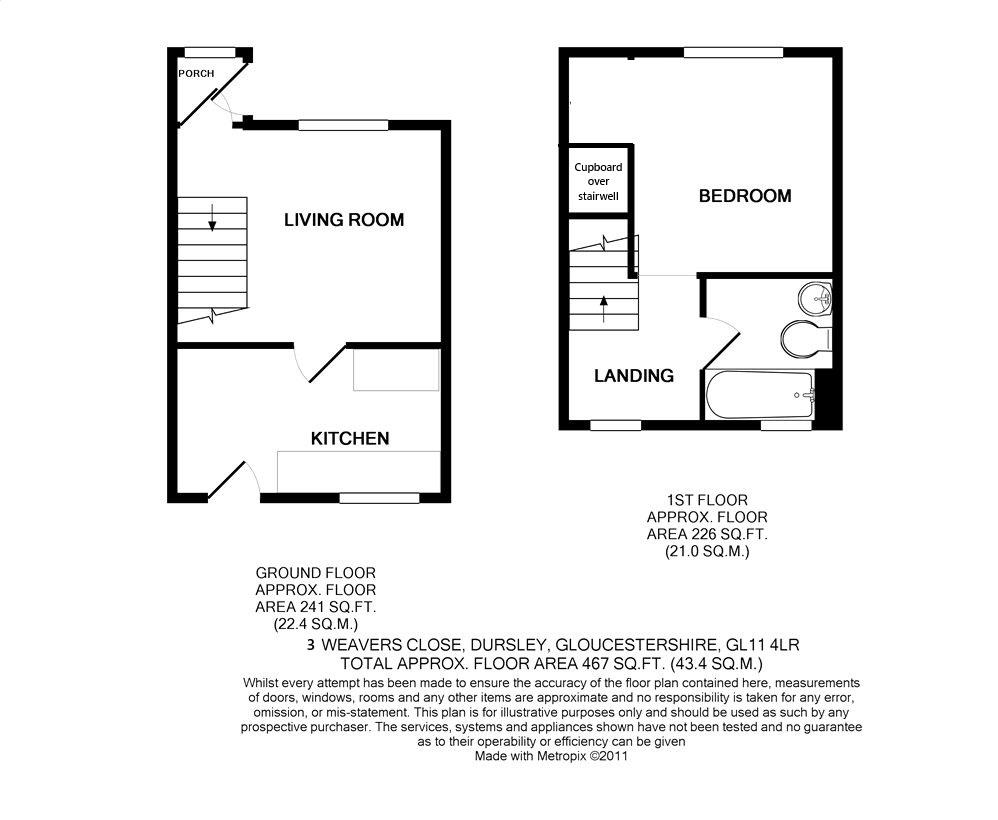 Floorplan for Weavers Close, Dursley