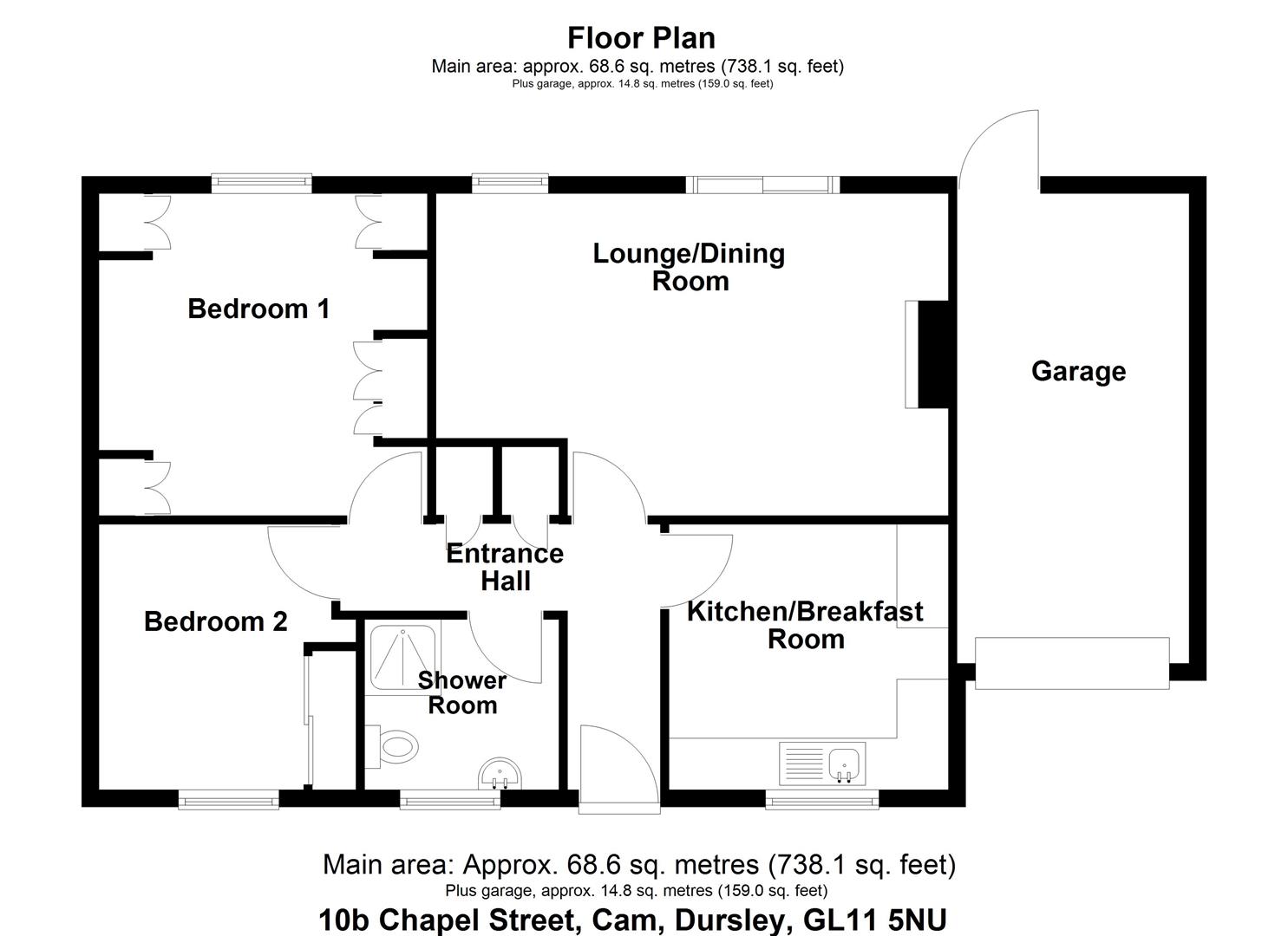 Floorplan for Chapel Street, Cam, Dursley