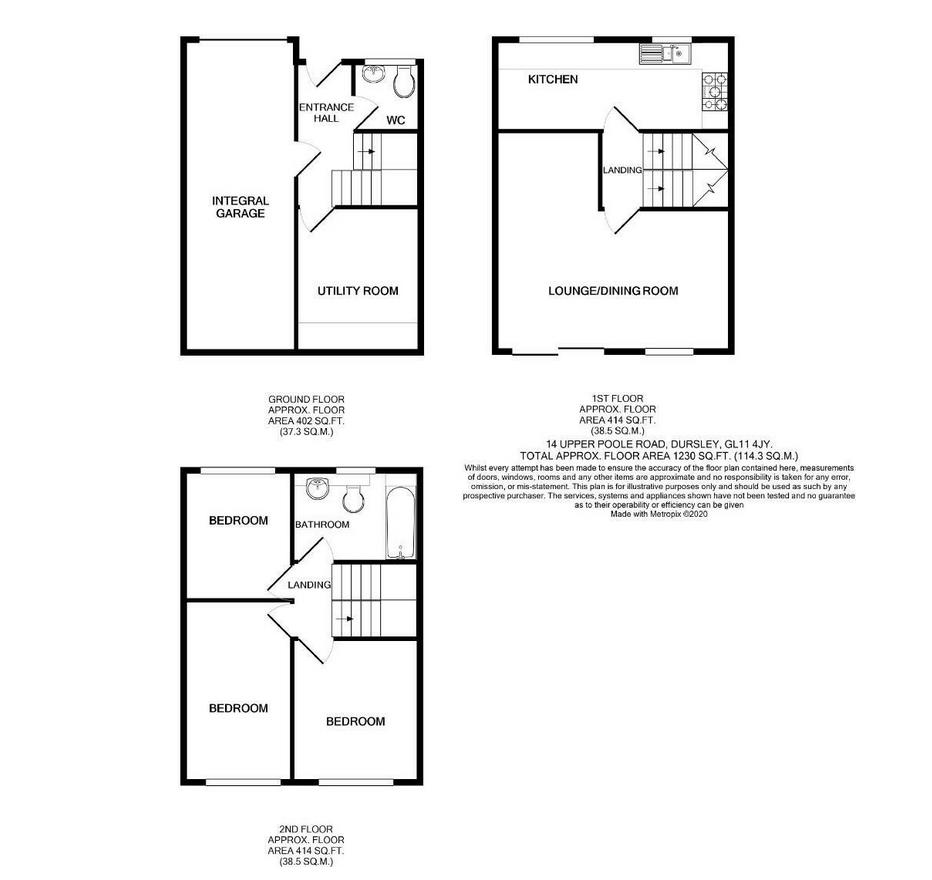 Floorplan for Upper Poole Road, Dursley