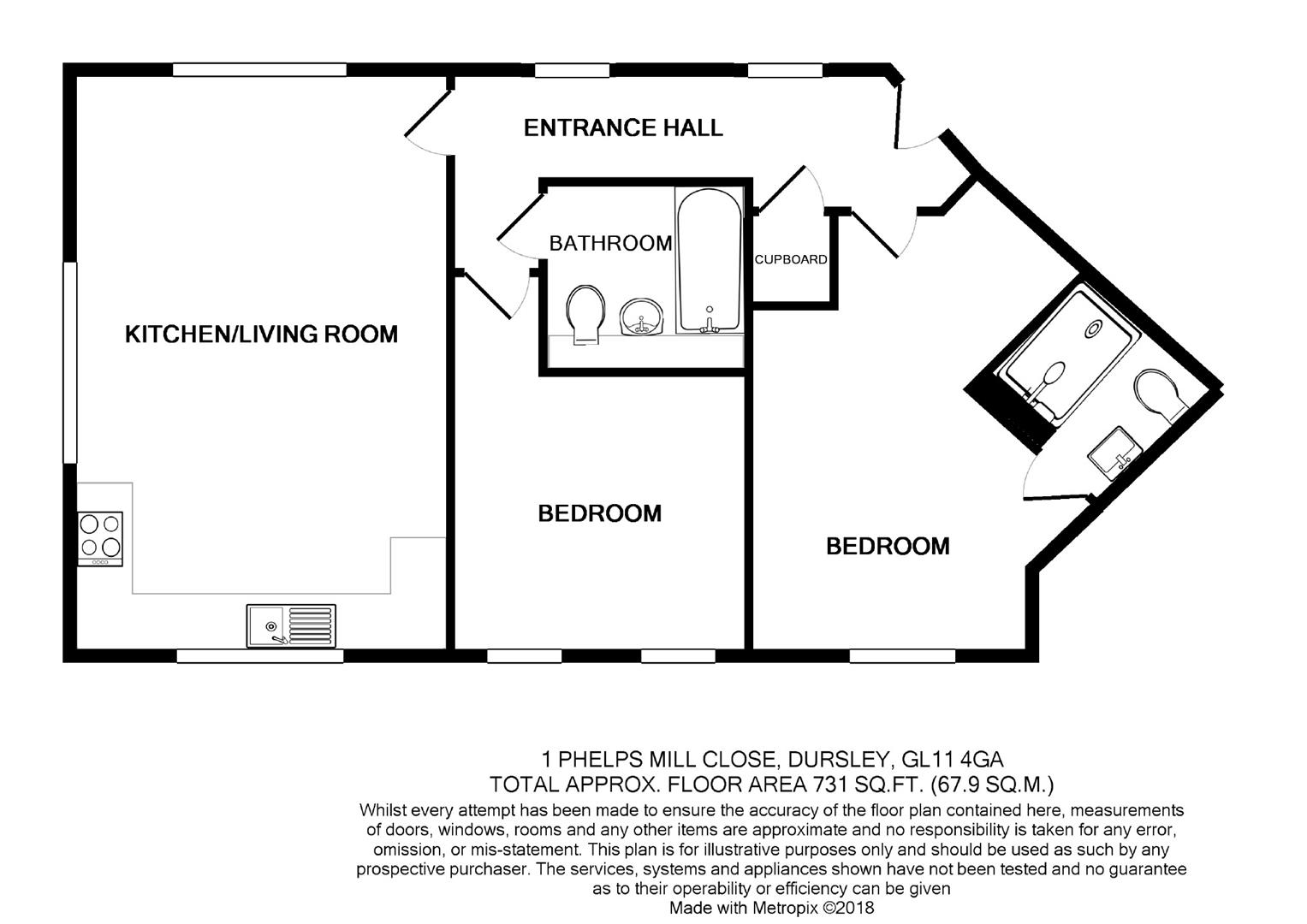 Floorplan for Phelps Mill Close, Dursley