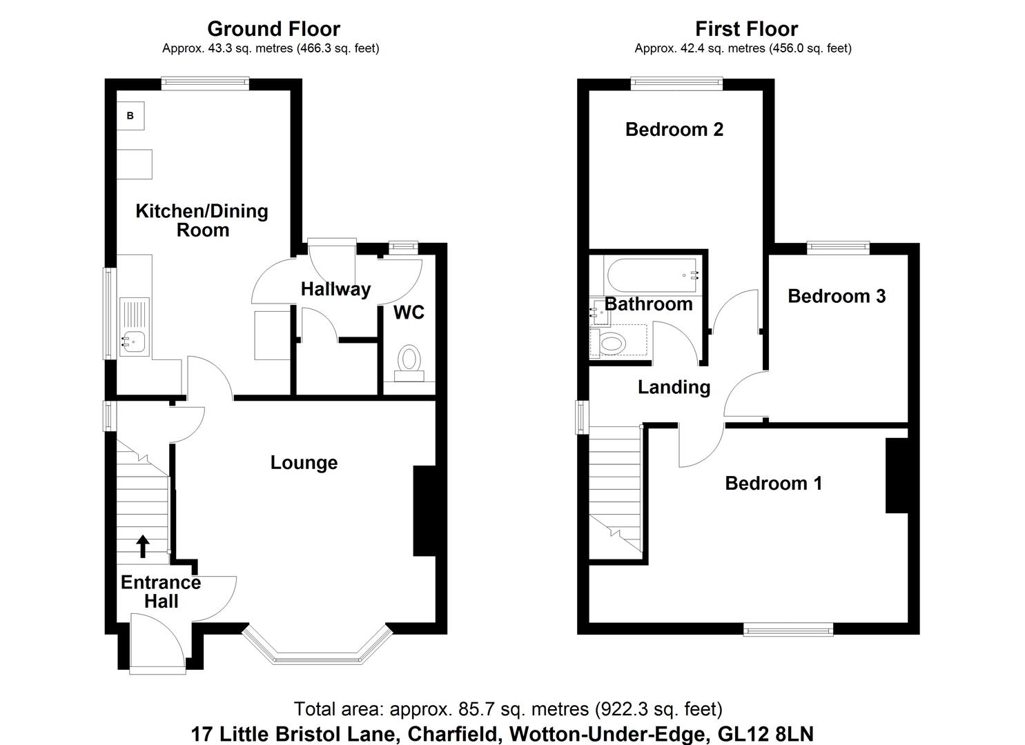 Floorplan for Little Bristol Lane, Charfield