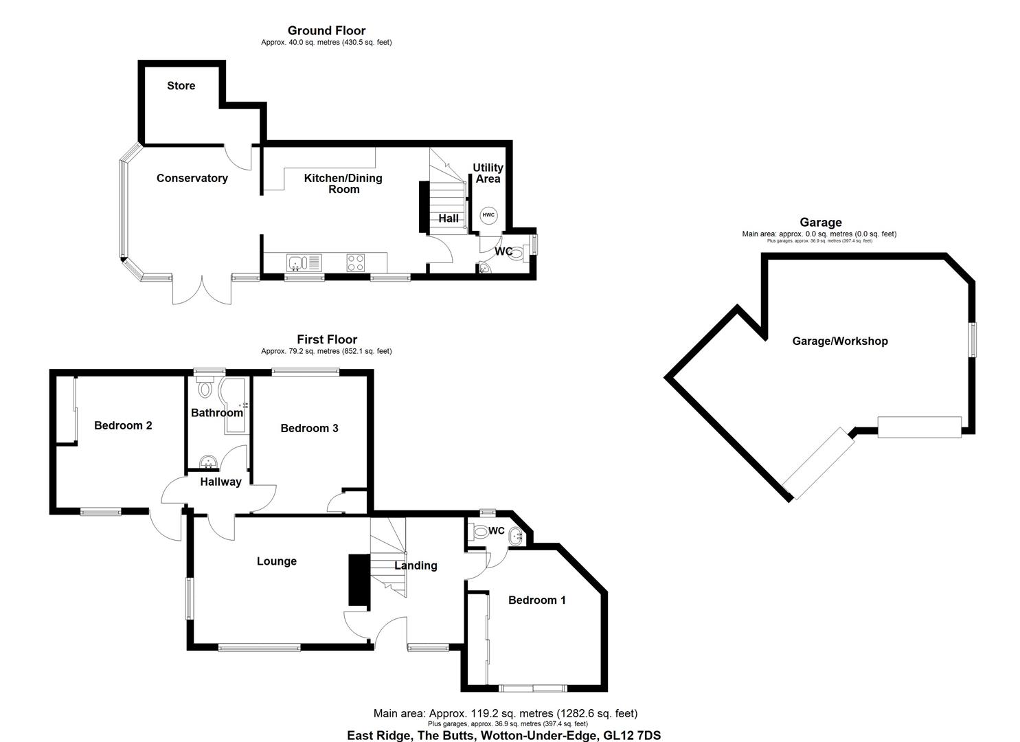 Floorplan for East Ridge, Wotton-Under-Edge